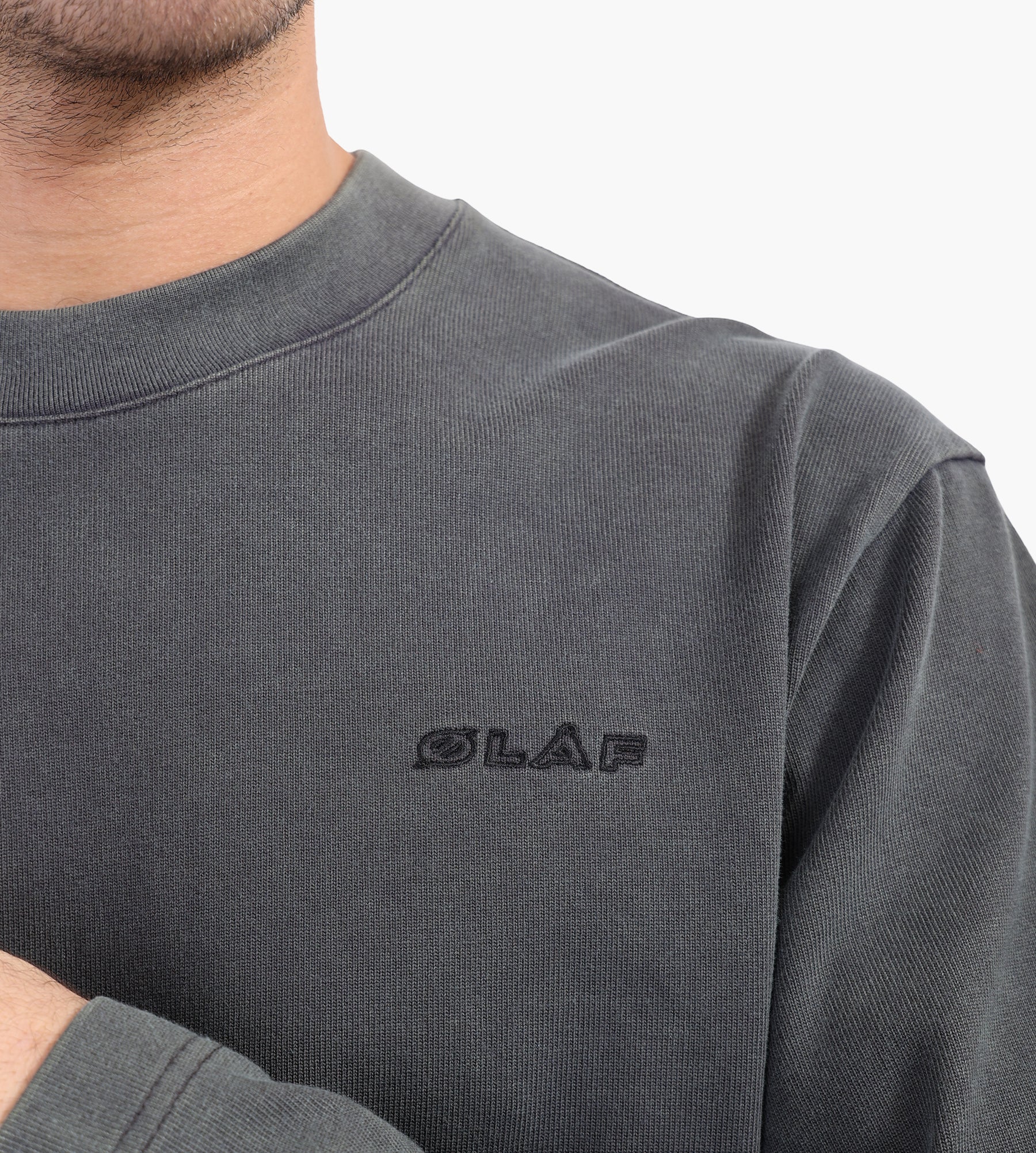 OLAF Washed Studio Longsleeve Charcoal - OLAF - Clothing