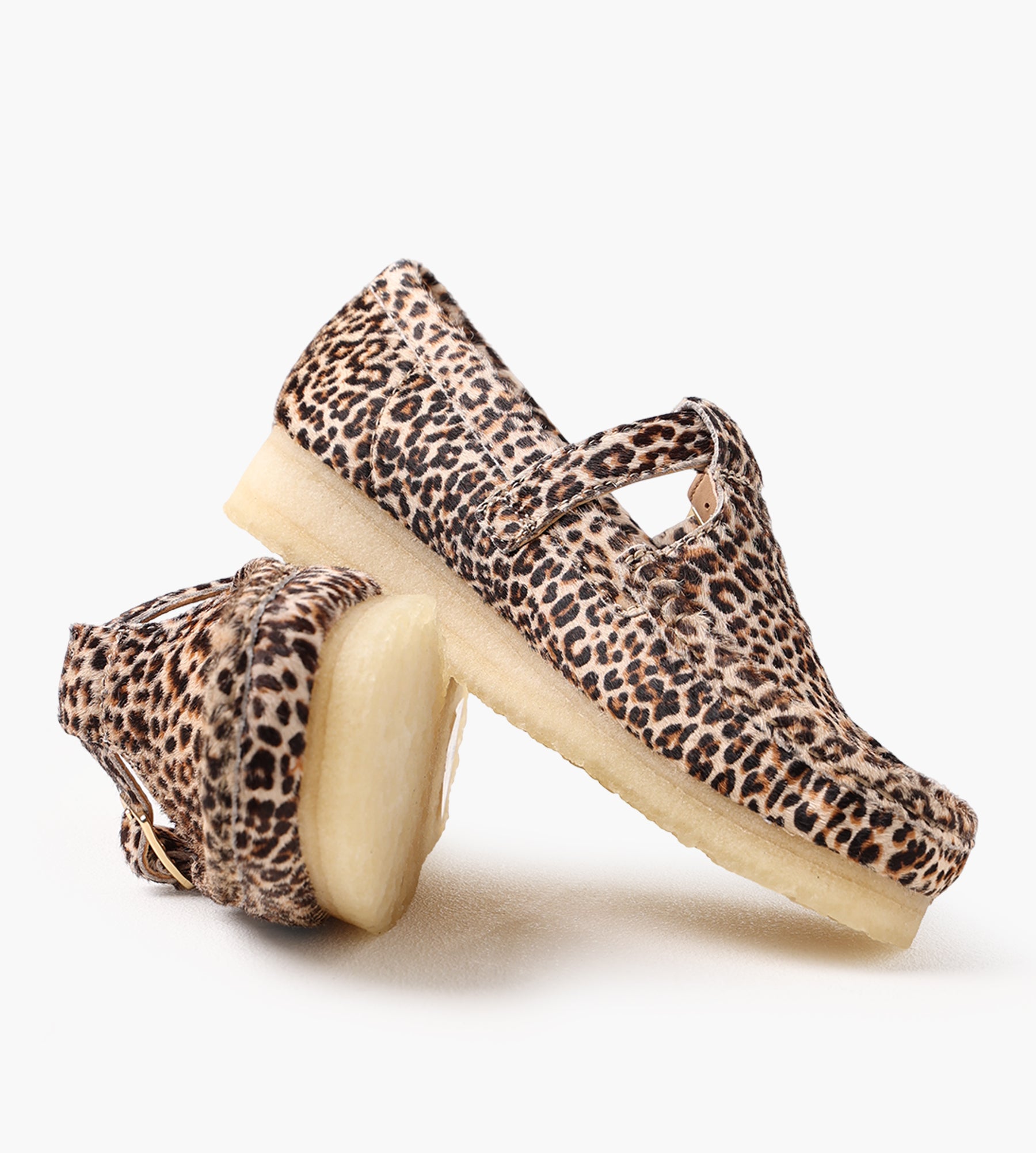 Clarks Originals Wallabee T Bar Leopard Print