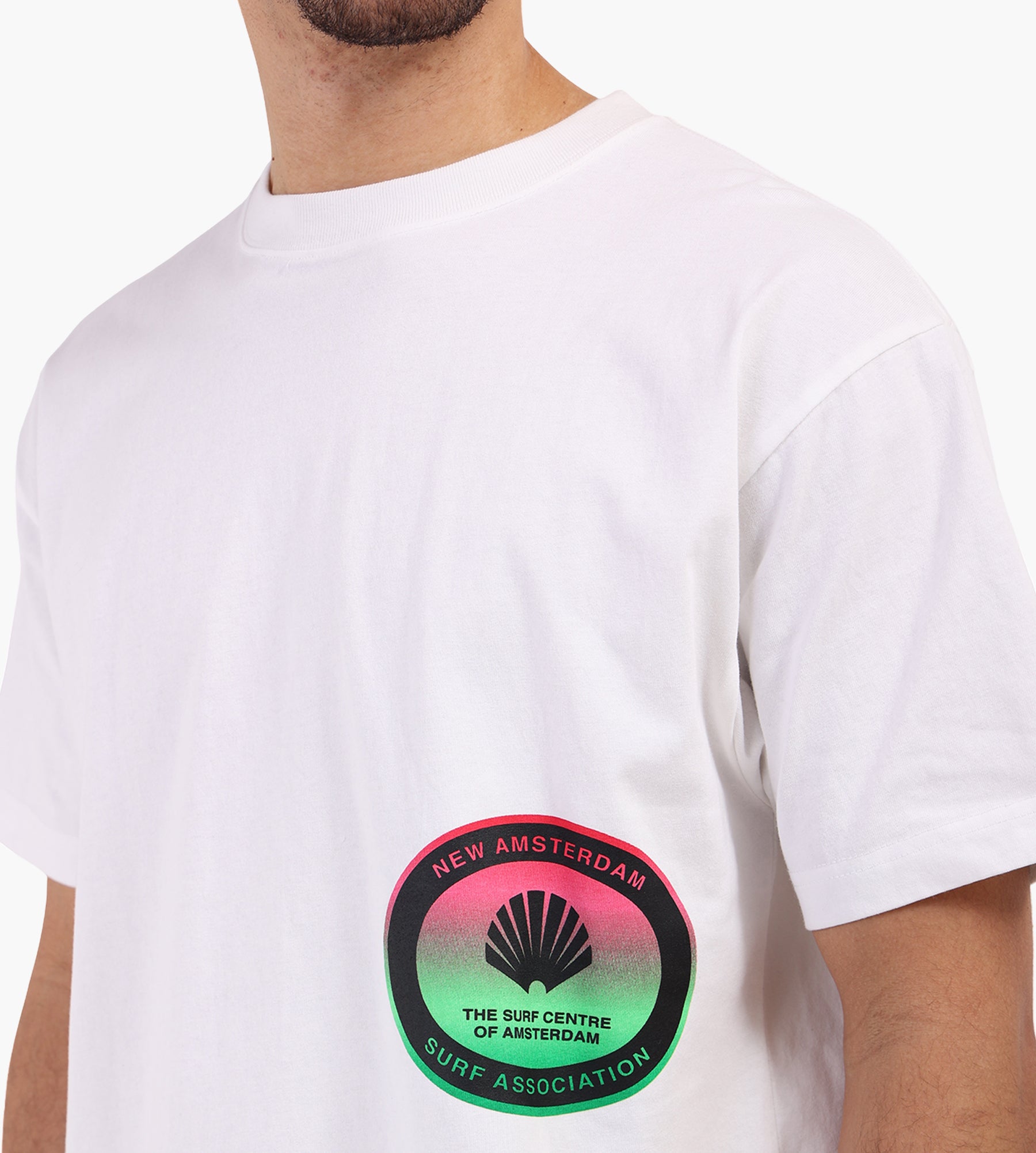 New Amsterdam Surf Association Surf Centre Tee Washed White - New Amsterdam Surf Association - Clothing