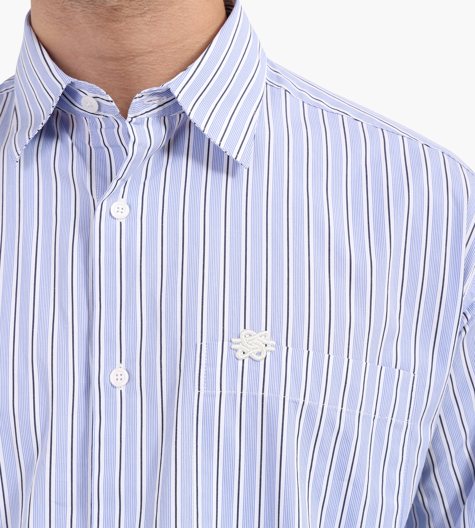 Filling Pieces Dress Shirt Striped Skyway - Filling Pieces - Clothing