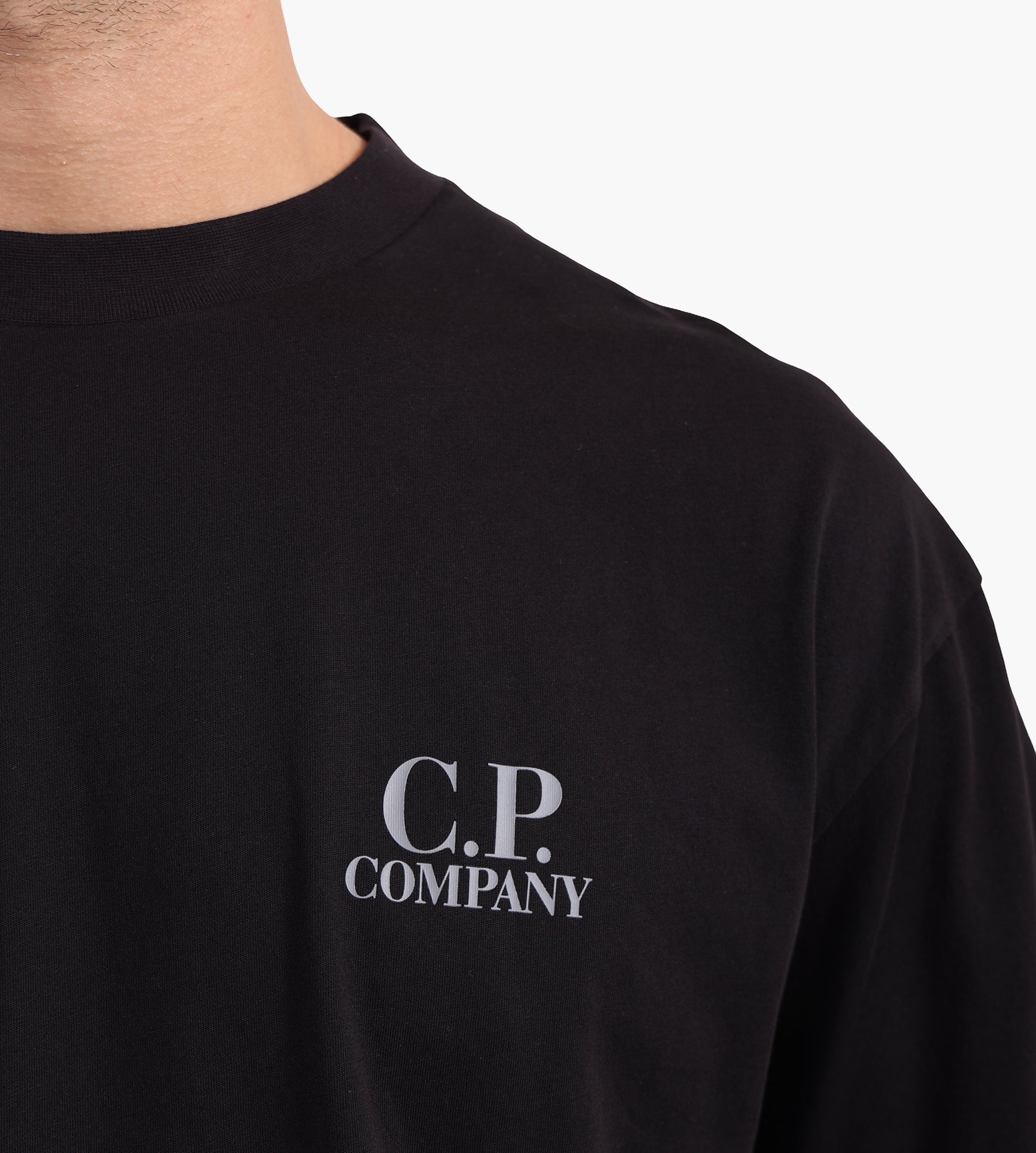 C.P. Company 30/1 Jersey Logo T-Shirt Black