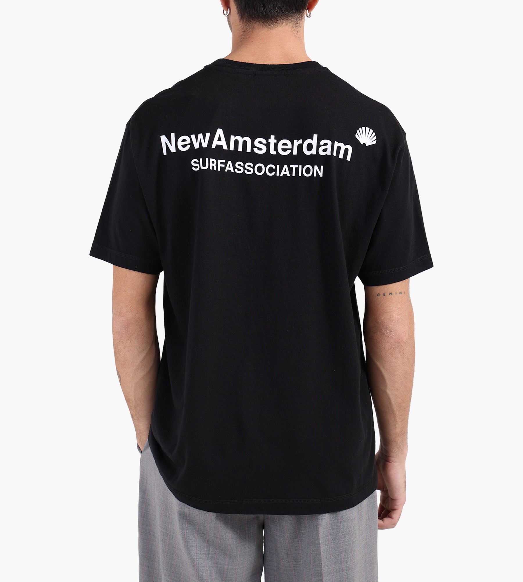 New Amsterdam Surf Association Logo Tee Black White