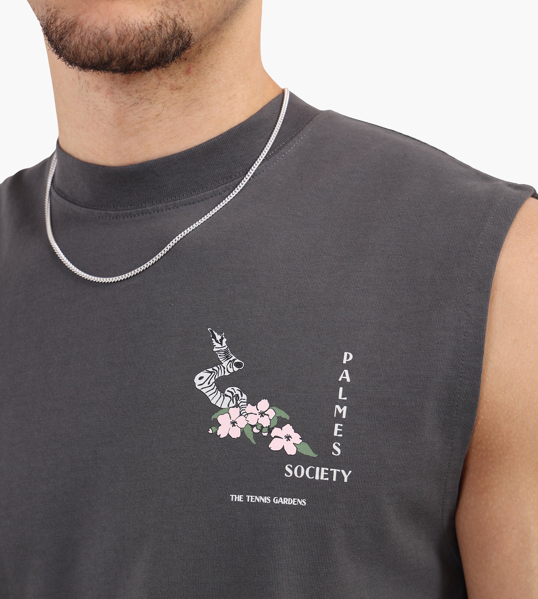 Palmes Ramus Sleeveless T-Shirt Charcoal