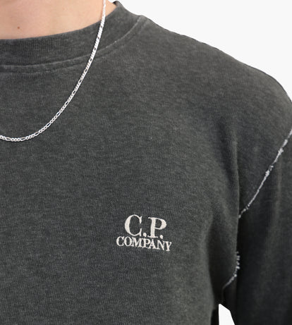 C.P. COMPANY スウェット ブラック C.P. Company Heavy Jersey Plated Crewneck Gunmetal