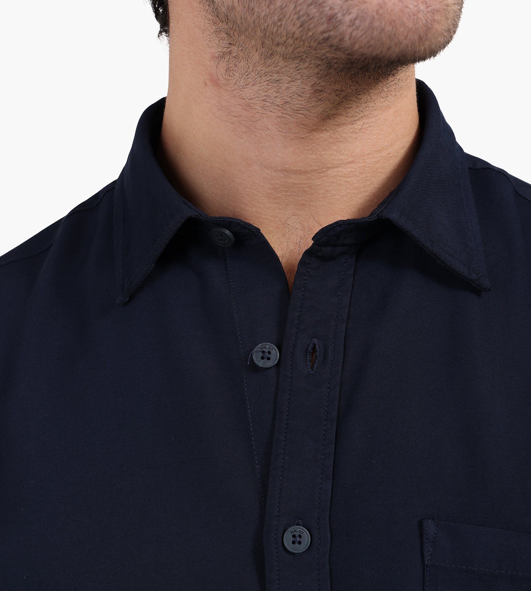 NN.07 Deon Long Sleeve Shirt 5027 Navy Blue - NN.07 - Clothing