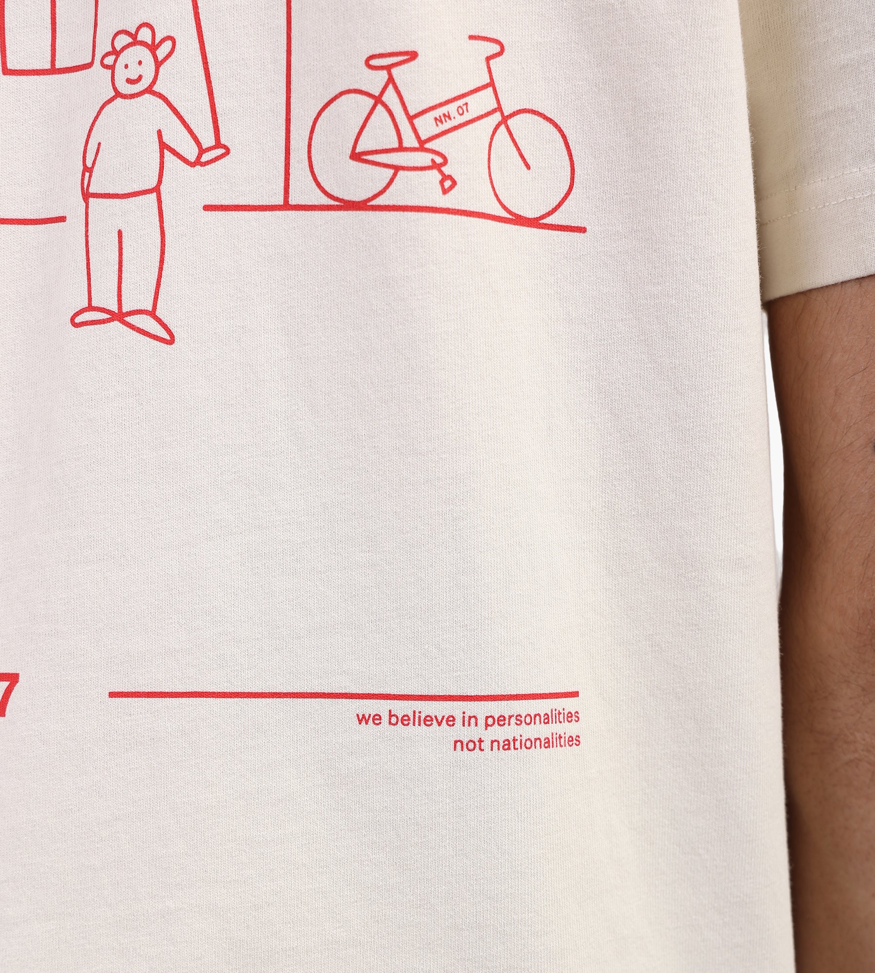 NN.07 Jett Tee Print 30026 Ivory - NN.07 - Clothing