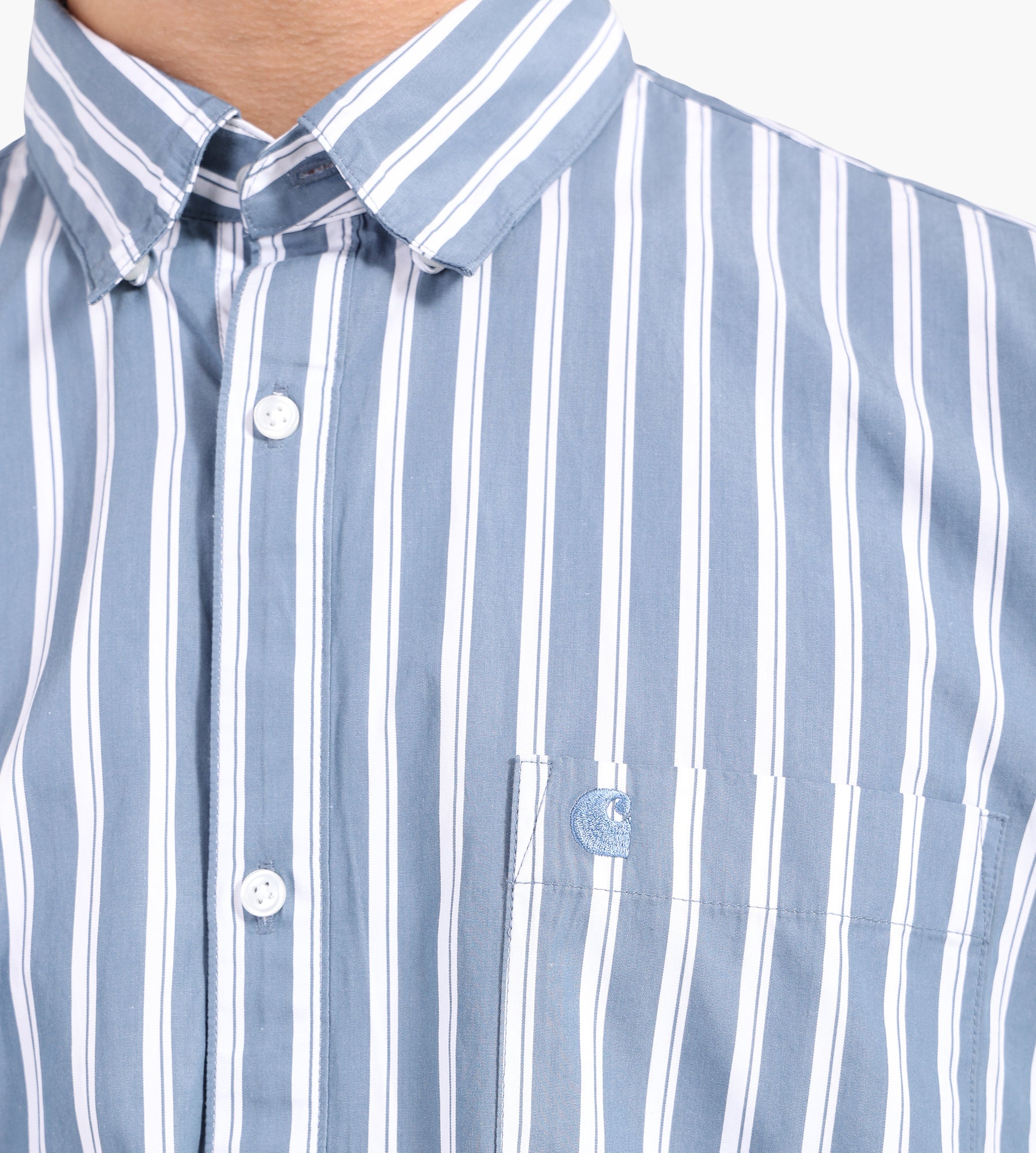 Carhartt WIP Long Sleeve Malden Shirt Malden Stripe Angelite - Carhartt WIP - Clothing