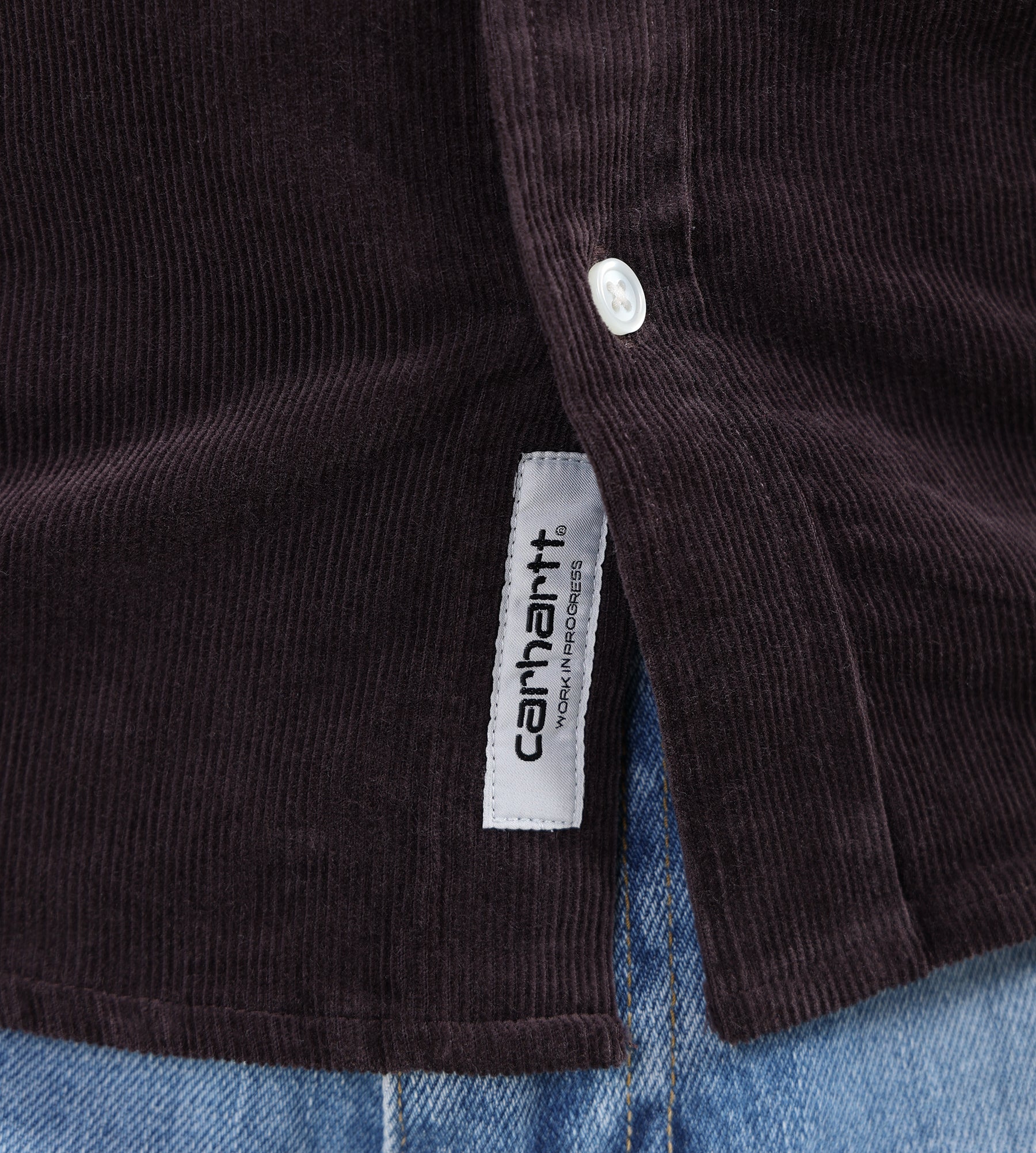 Carhartt WIP Long Sleeve Madison Fine Cord Shirt Shale Wax - Carhartt WIP - Clothing