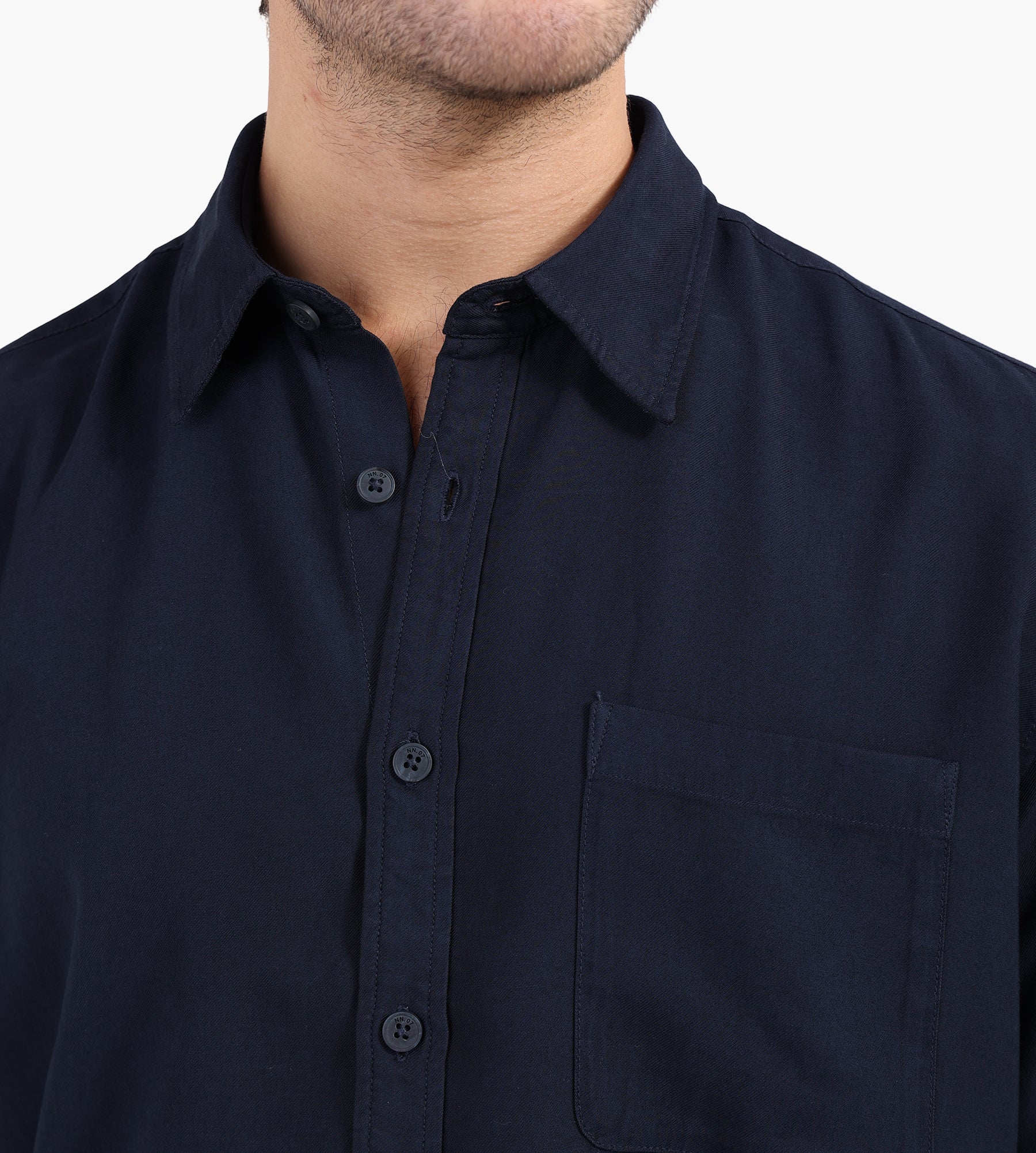 NN.07 Deon Short Sleeve Shirt 5027 Navy Blue - NN.07 - Clothing