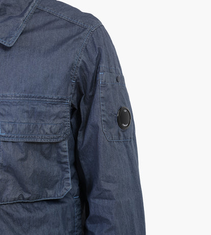 C.P. Company 50 Fili Wax Zipped Lens Overshirt Midnight Navy