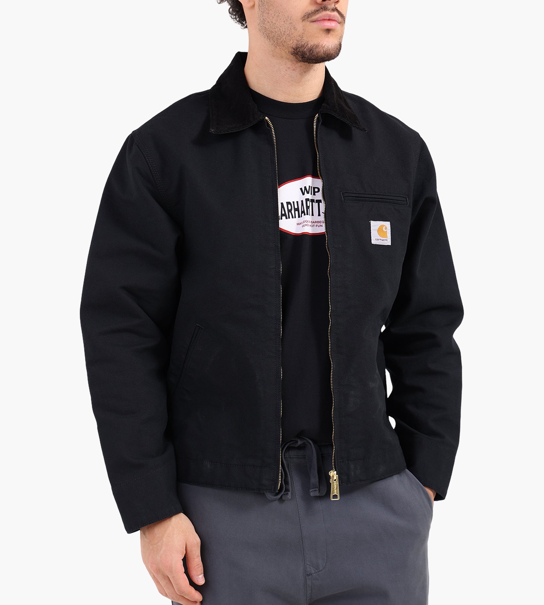 Carhartt WIP Detroit Jacket Black Black Rinsed