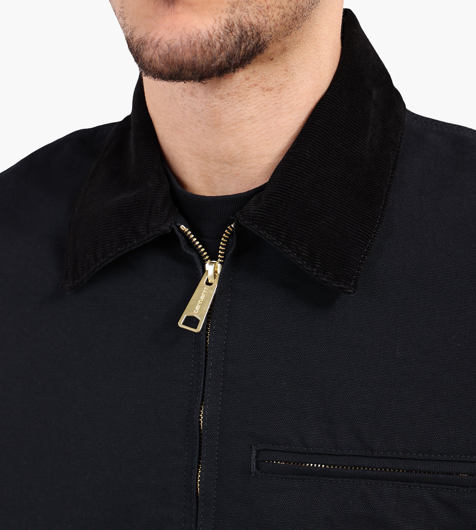 Carhartt WIP Detroit Jacket Black Black Rinsed - Carhartt WIP - Clothing