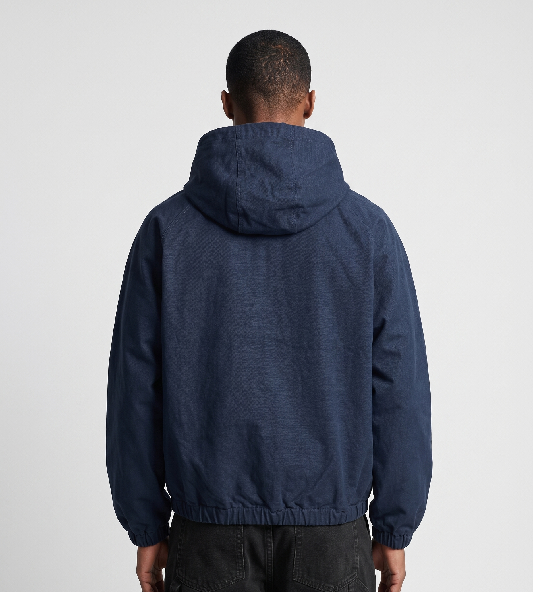 Arte Antwerp Stencil Canvas Hooded Jacket Navy