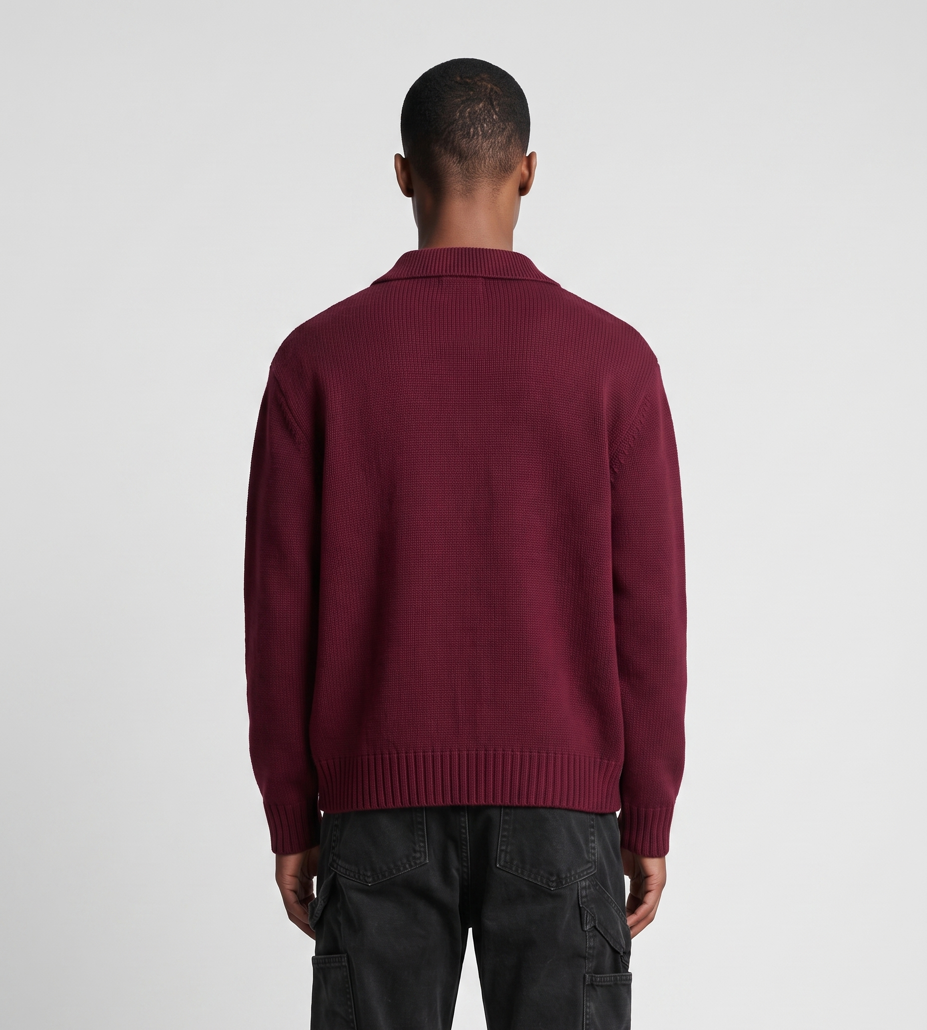 Arte Antwerp Stencil Zip Cardigan Bordeaux