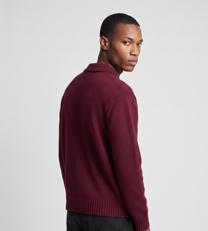 Arte Antwerp Stencil Zip Cardigan Bordeaux