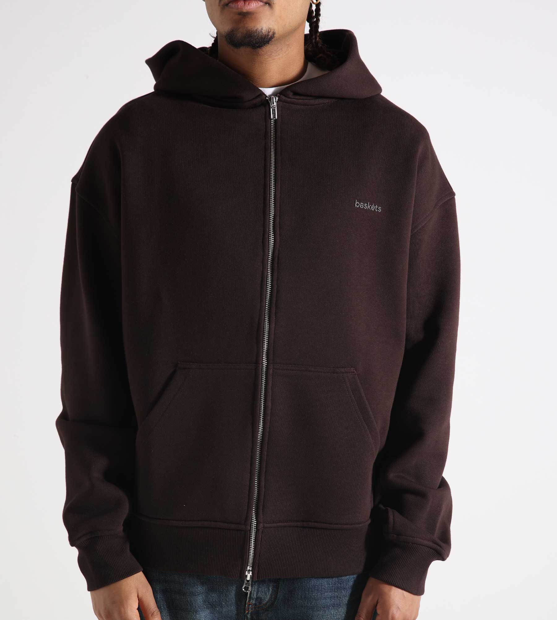 Baskèts Modern Zip Hoodie Marron