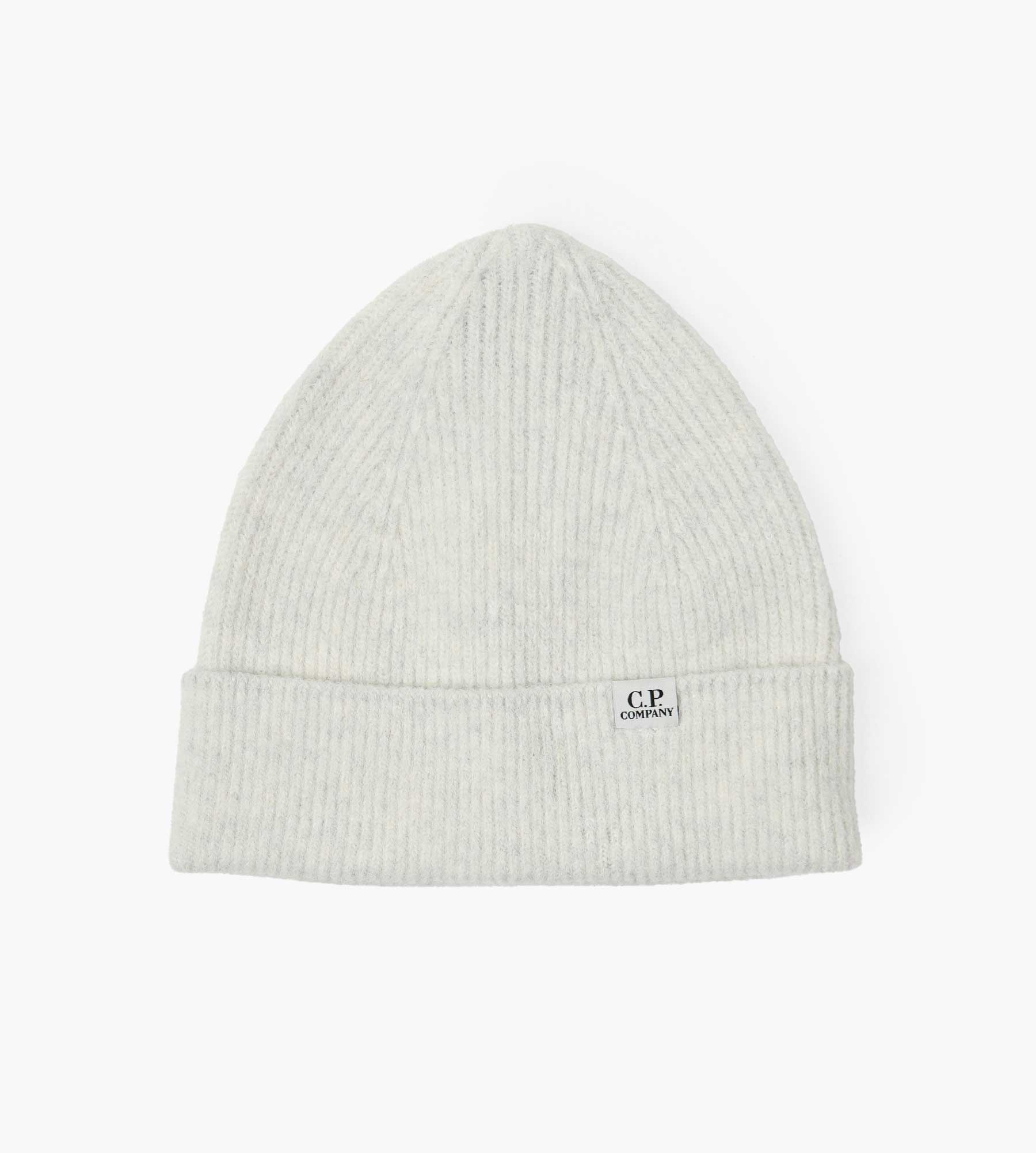 C.P. Company Accessories Knit Cap In Fleece Knit White Melange