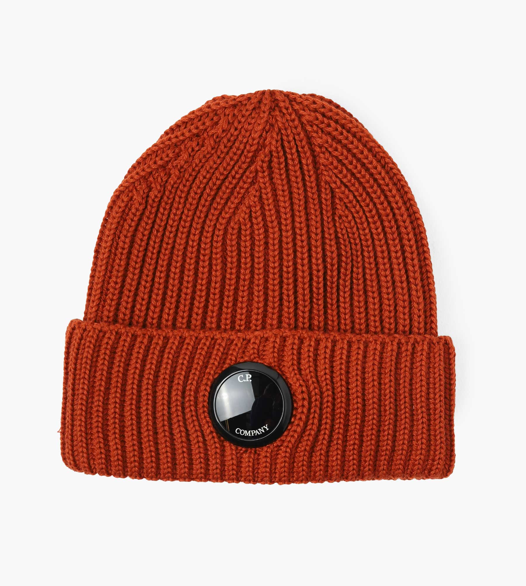 C.P. Company Extra Fine Merino Wool Lens Beanie Bombay Brown