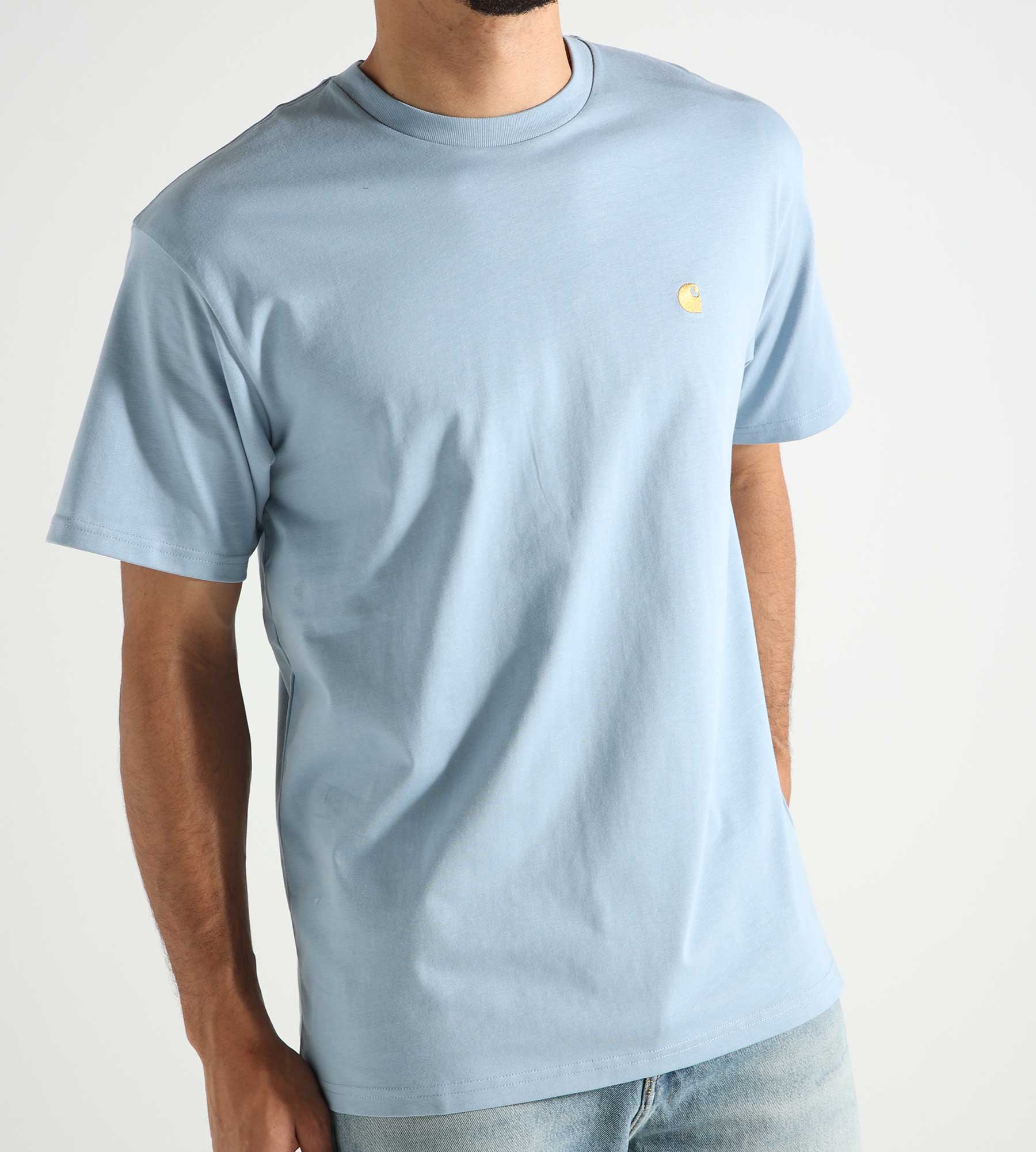 Carhartt WIP Chase T-Shirt Frosted Blue Gold