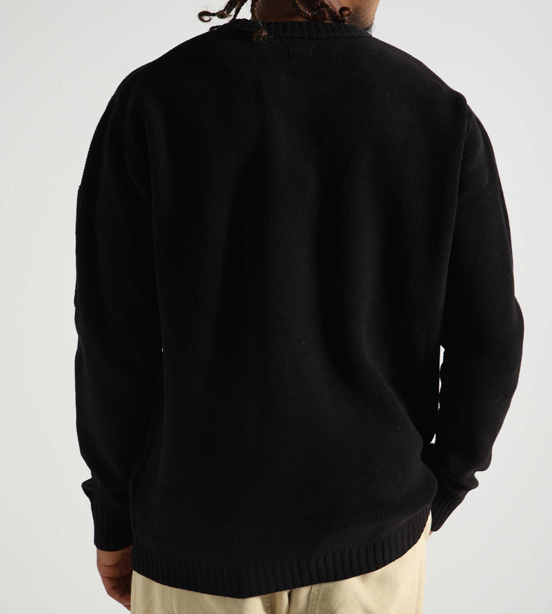 C.P. Company Knitwear Crew Neck In Chenille Cotton Black