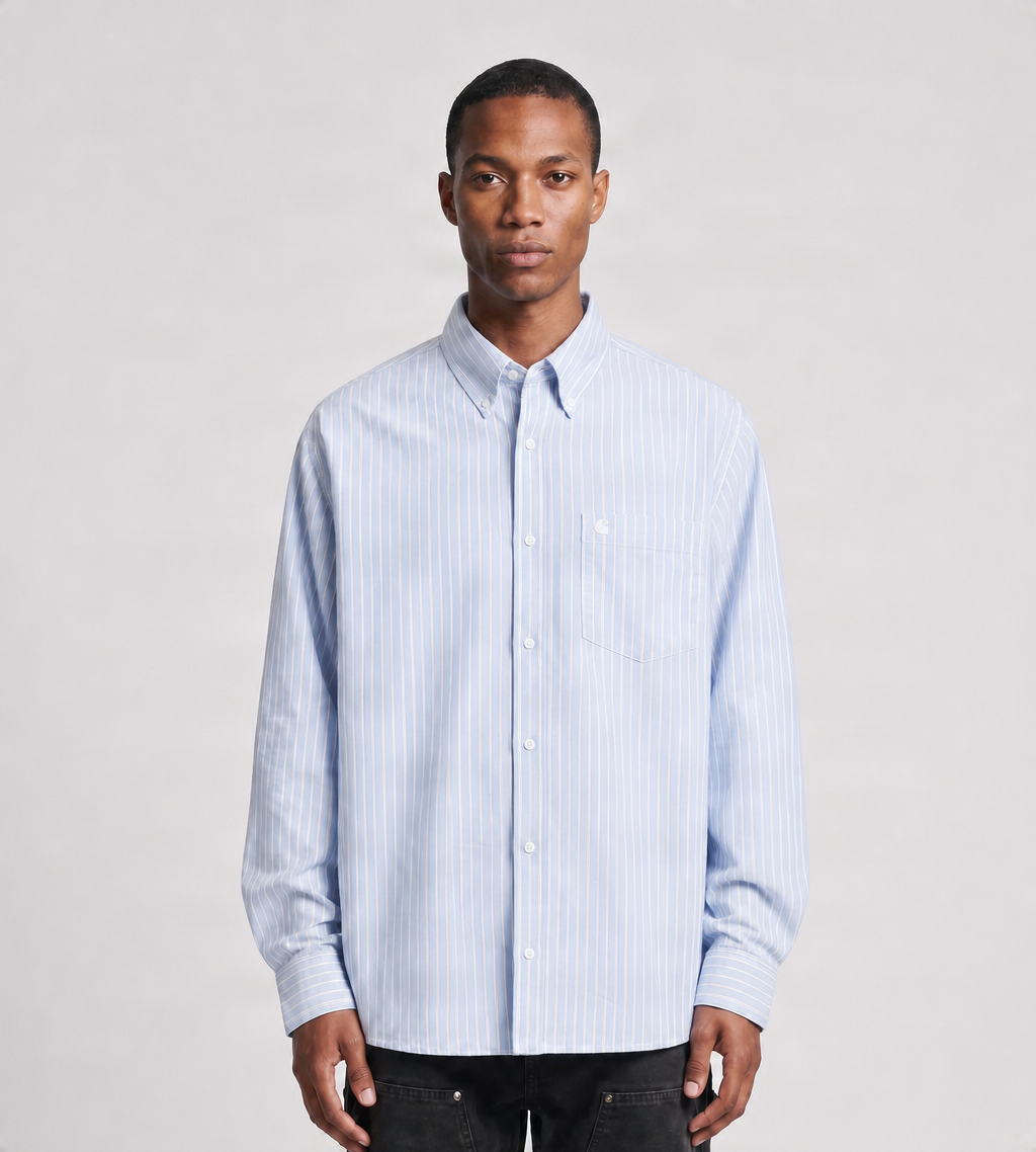 Carhartt WIP Long Sleeve Kanan Shirt Kanan Stripe Bleach