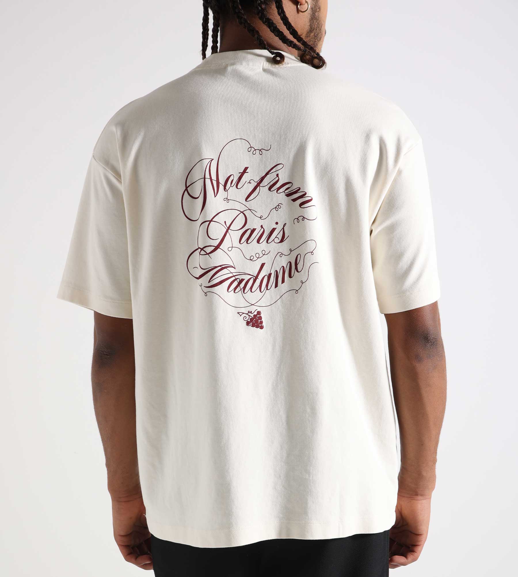 Drôle de Monsieur Le T-Shirt Slogan Vignes Cream