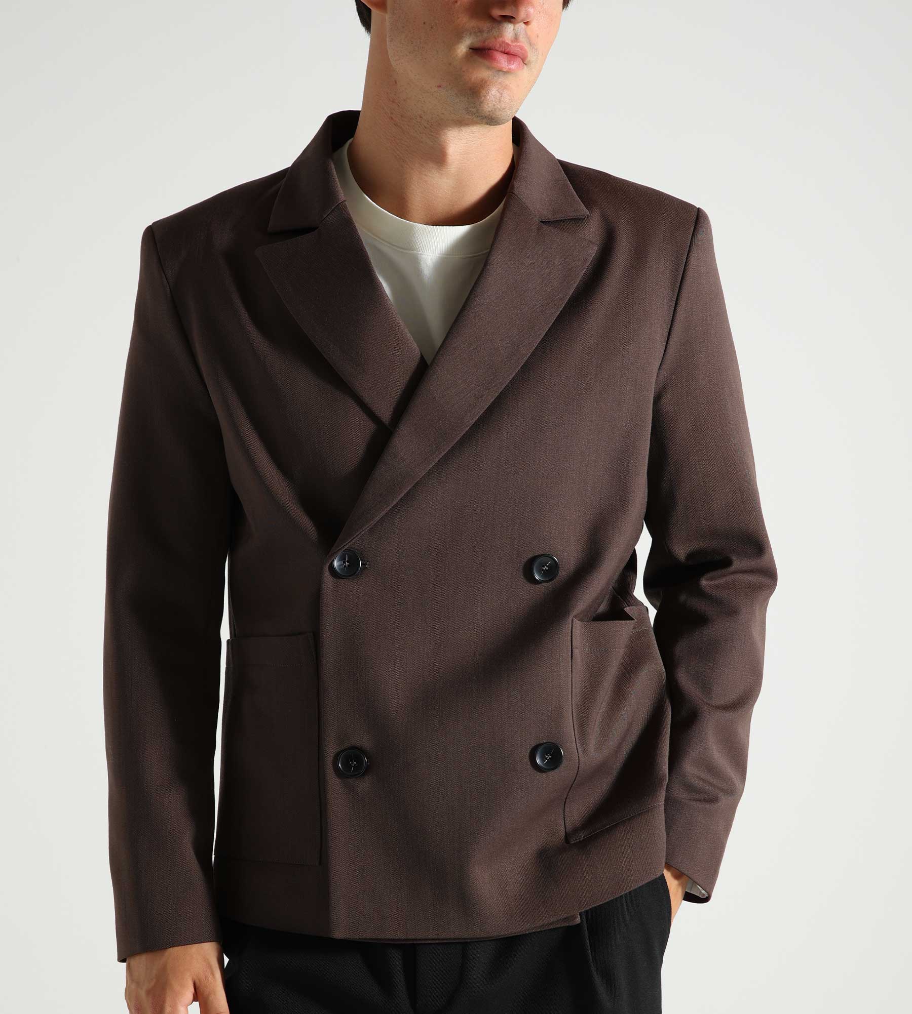 Libertine-Libertine Public Jacket Dark Brown Melange