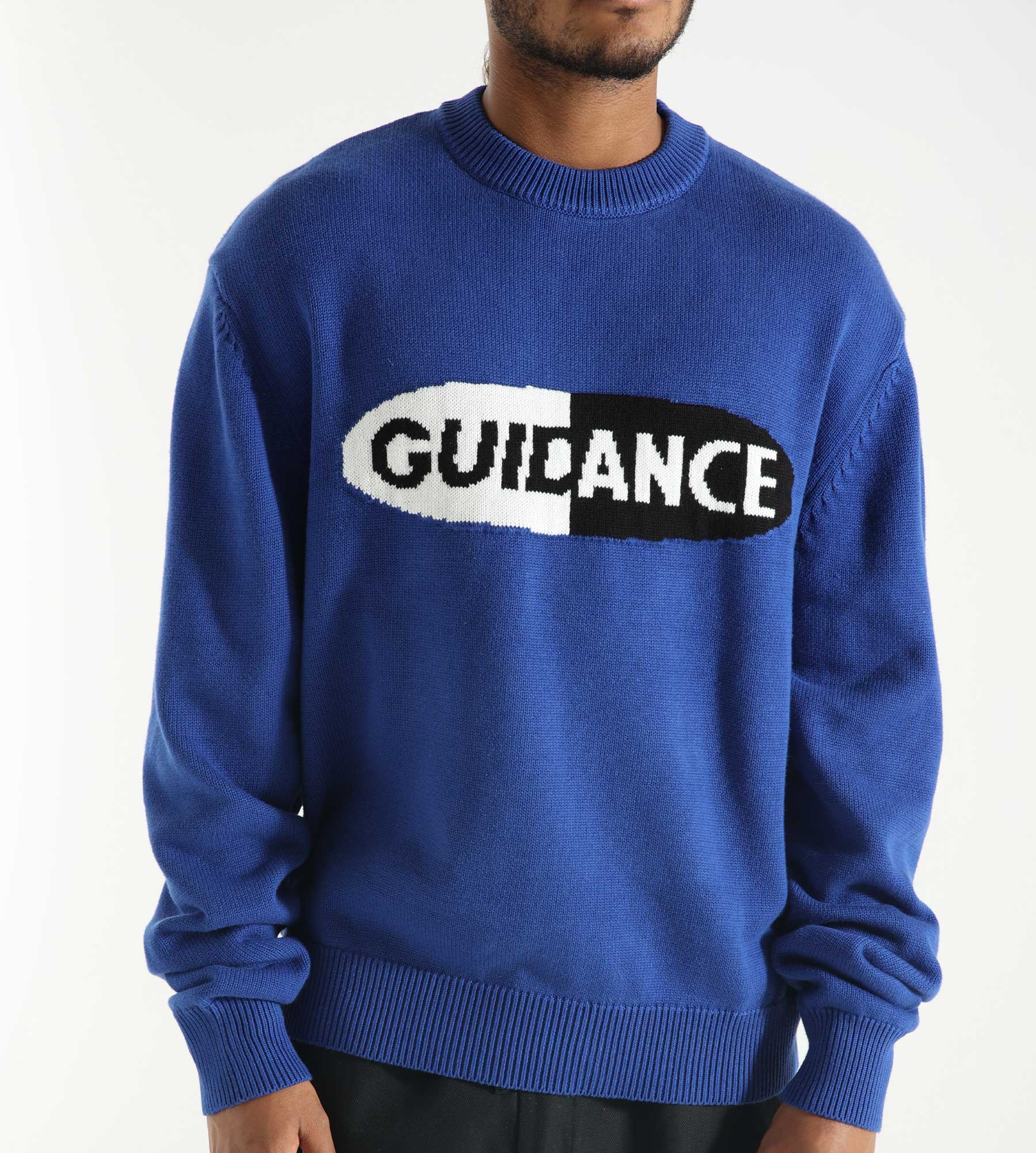 Lack of Guidance David Knit Sweater Cobalt