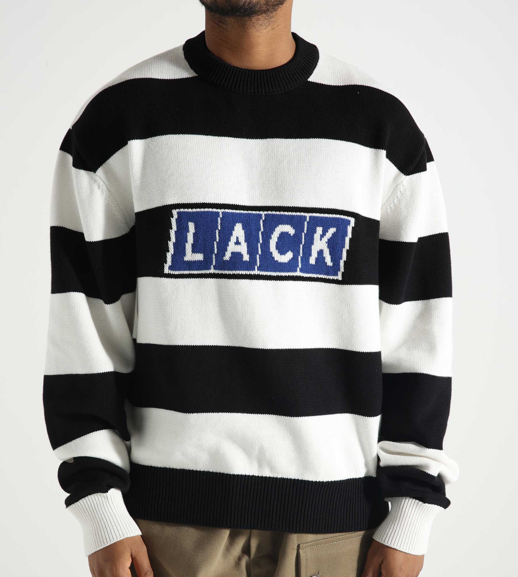 Lack of Guidance Gabriel Knit Sweater Black White