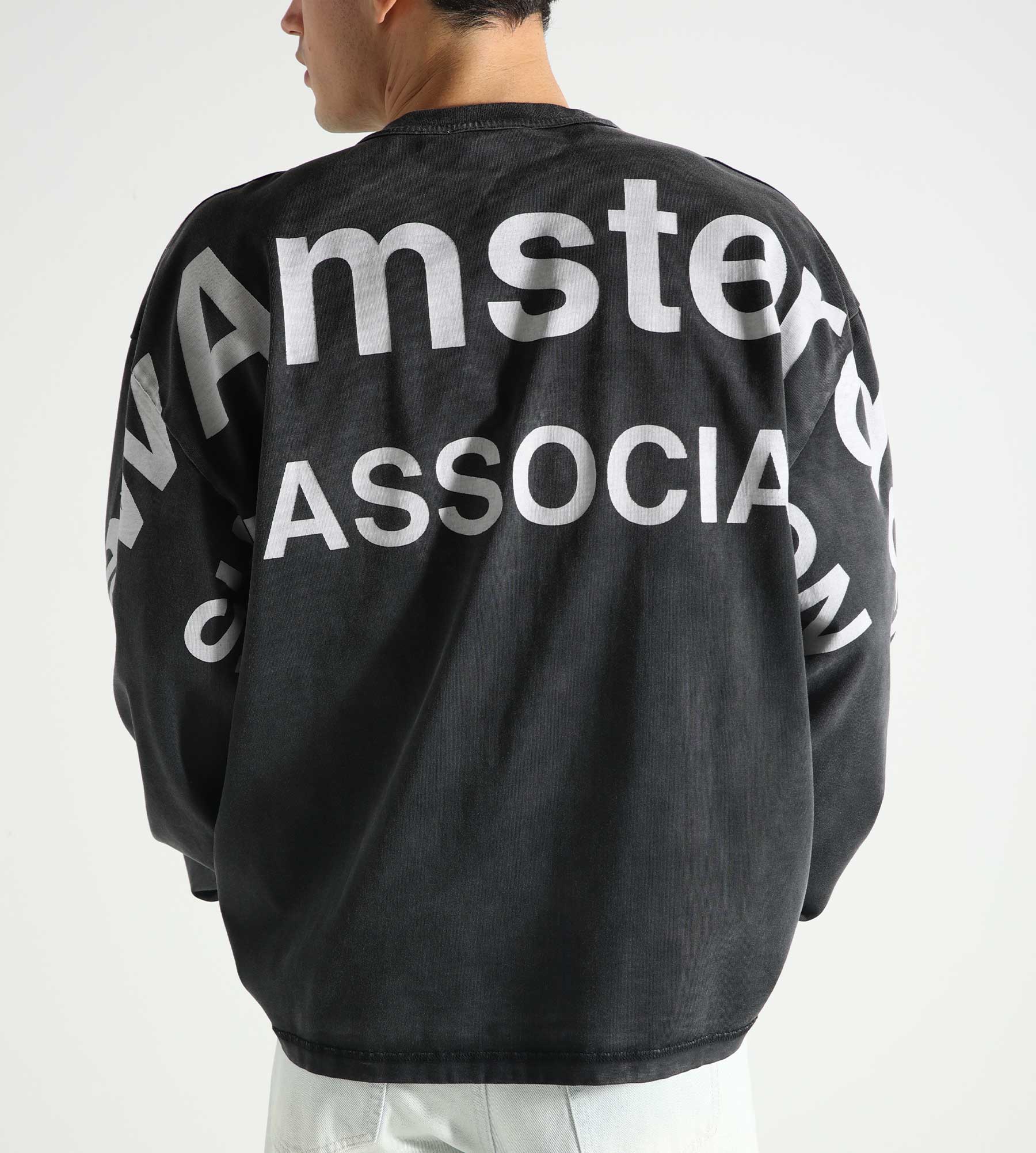 New Amsterdam Surf Association Big Logo Crewneck Washed Black