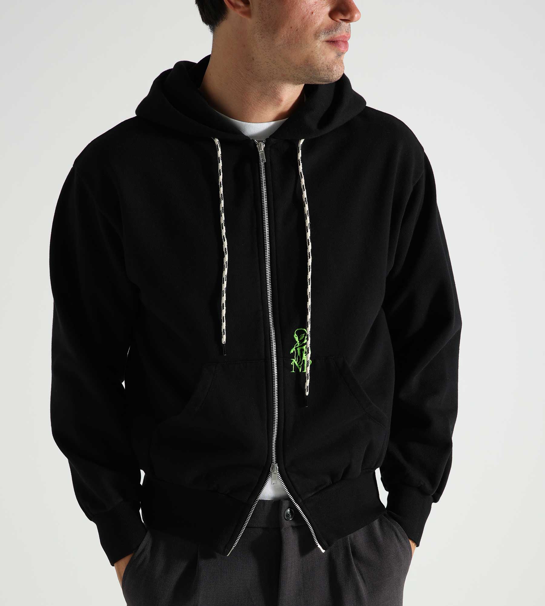 No Problemo Mini Alien Zip Through Hoodie Black