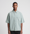 New Amsterdam Surf Association Denim Short Sleeve Button Up Mint