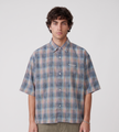 New Amsterdam Surf Association Flanel Short Sleeve Button Up Rainbow Check