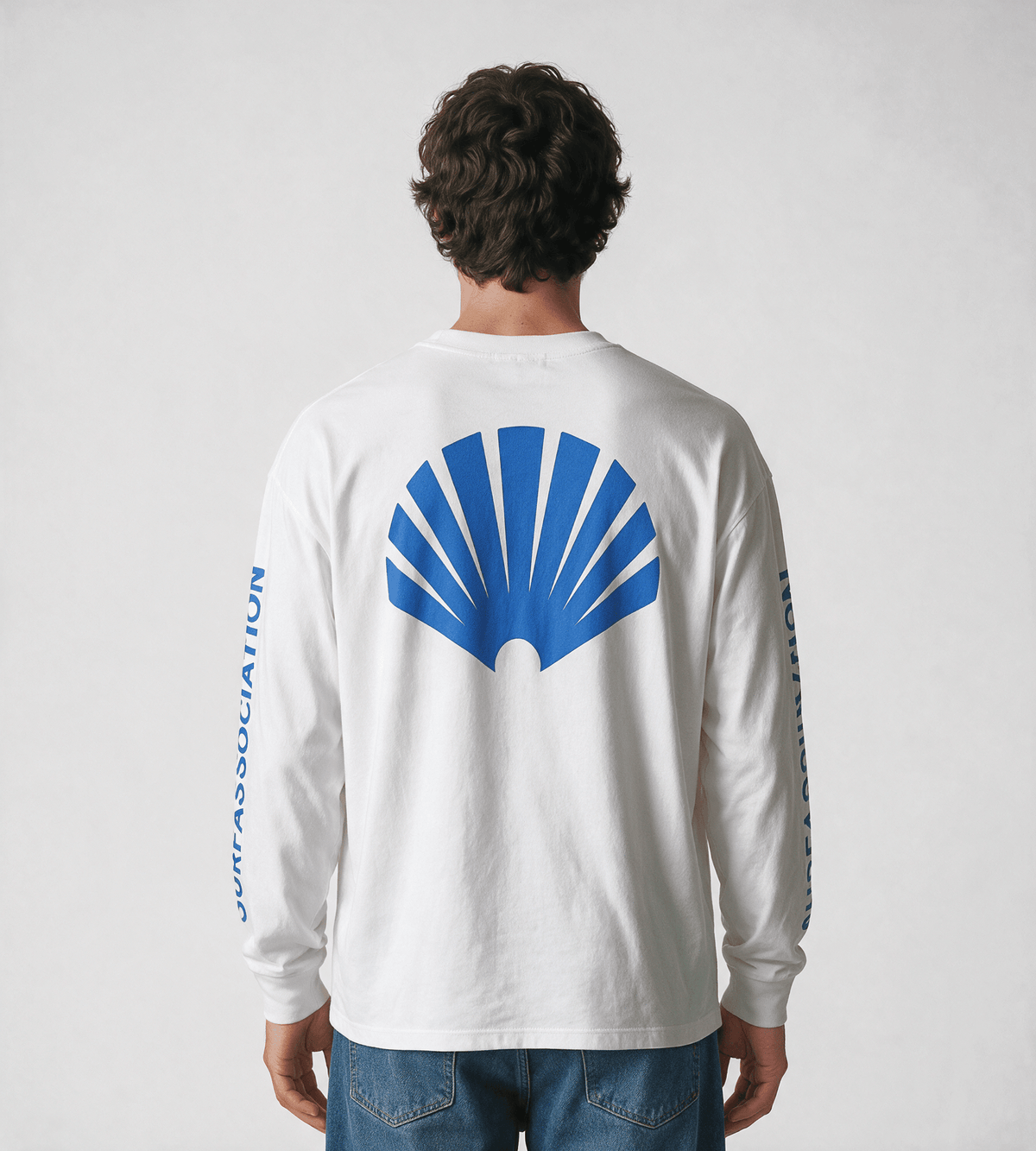 New Amsterdam Surf Association Logo Longsleeve White Cobalt