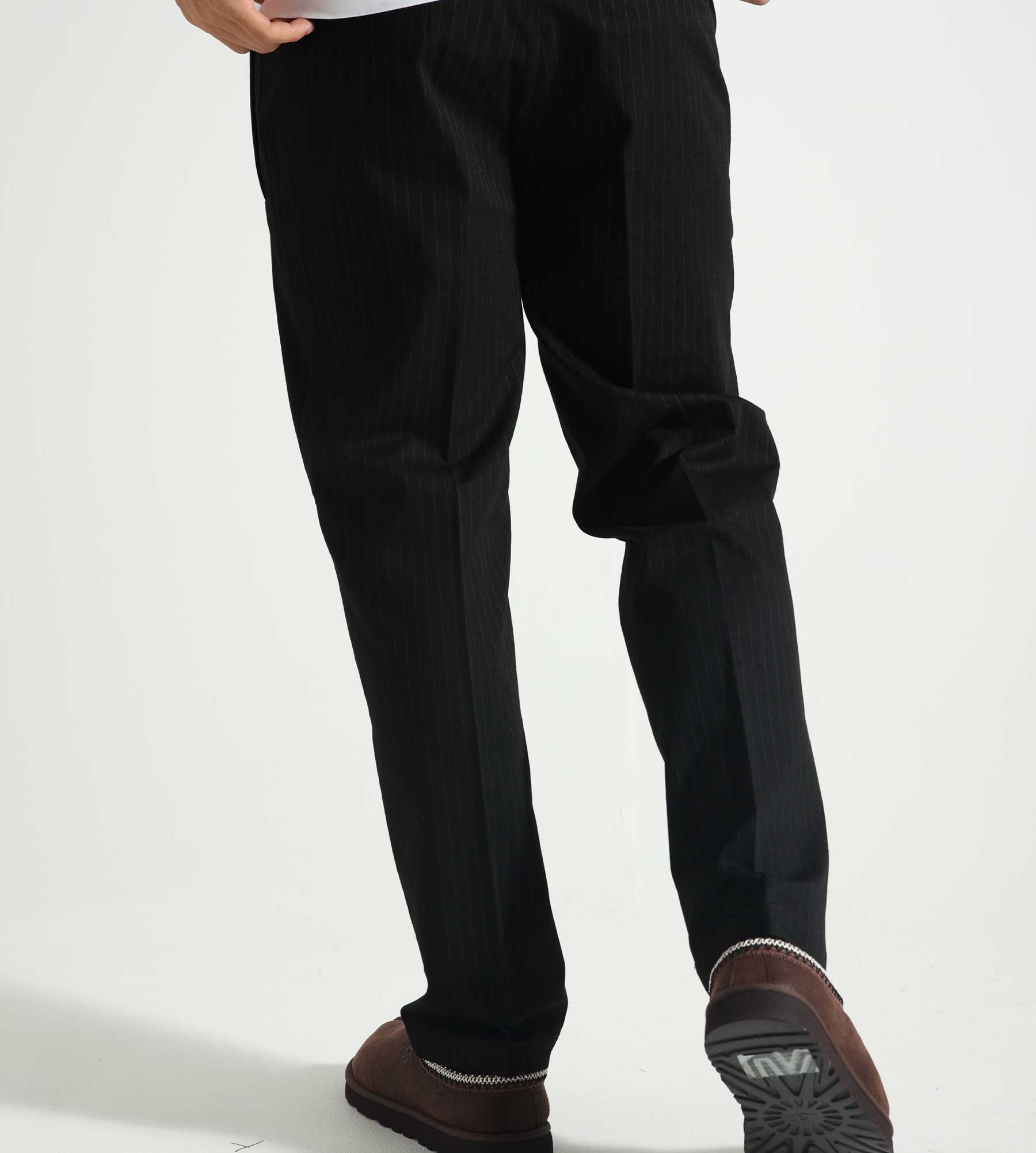 OLAF Pinstripe Slim Elasticated Trouser Black