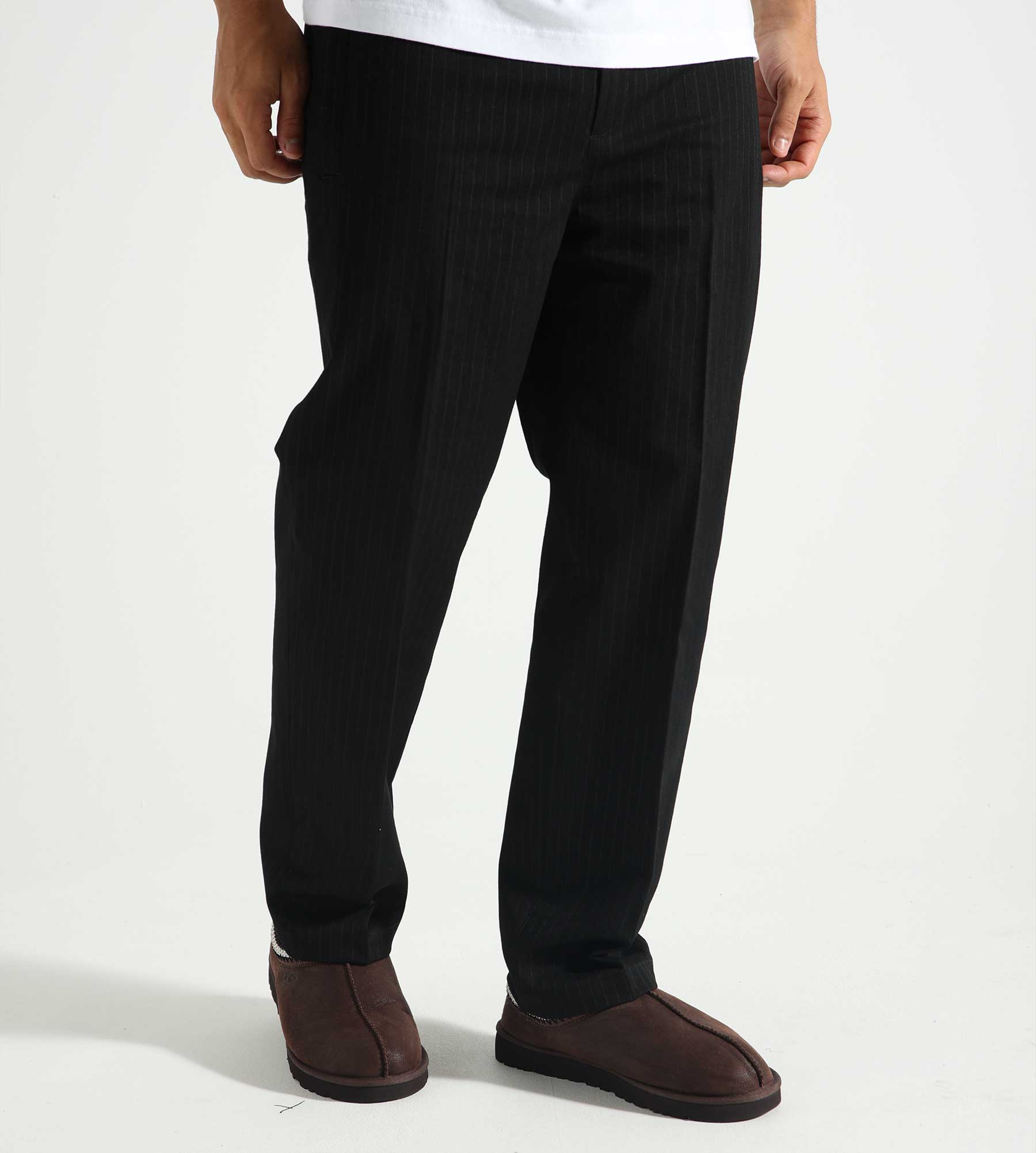 OLAF Pinstripe Slim Elasticated Trouser Black