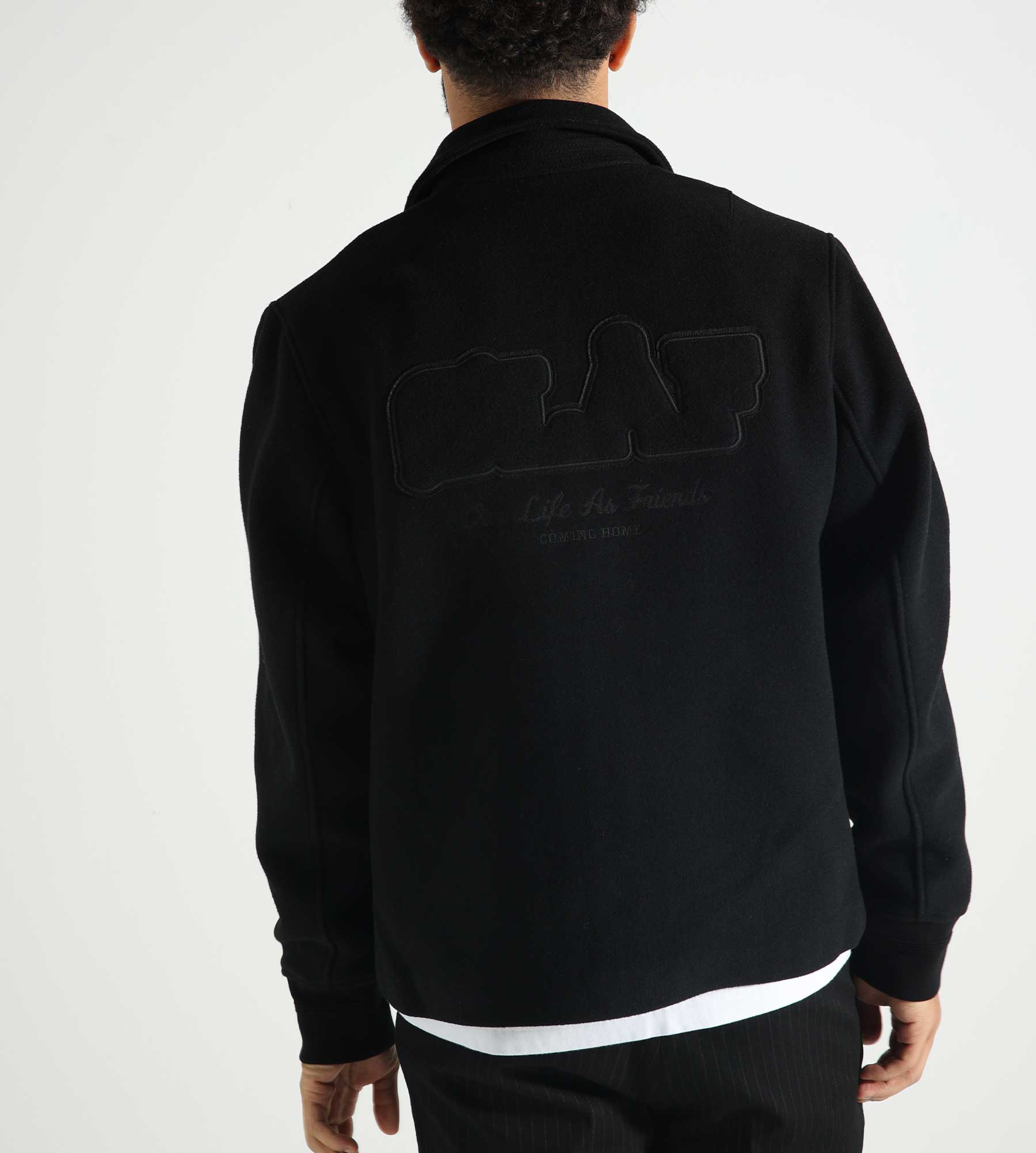 OLAF Wool Varsity Coach Jacket Black