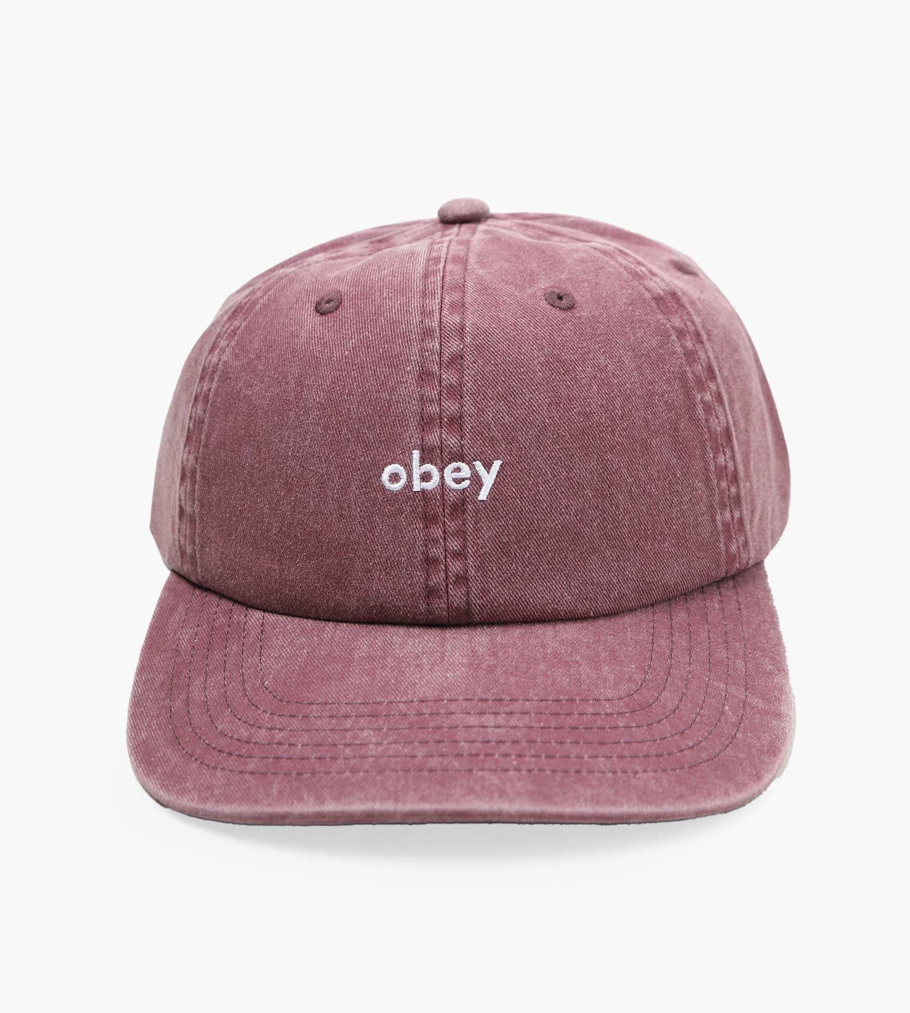 Obey Pigment Lowercase 6 Panel Stra Pigment Vino