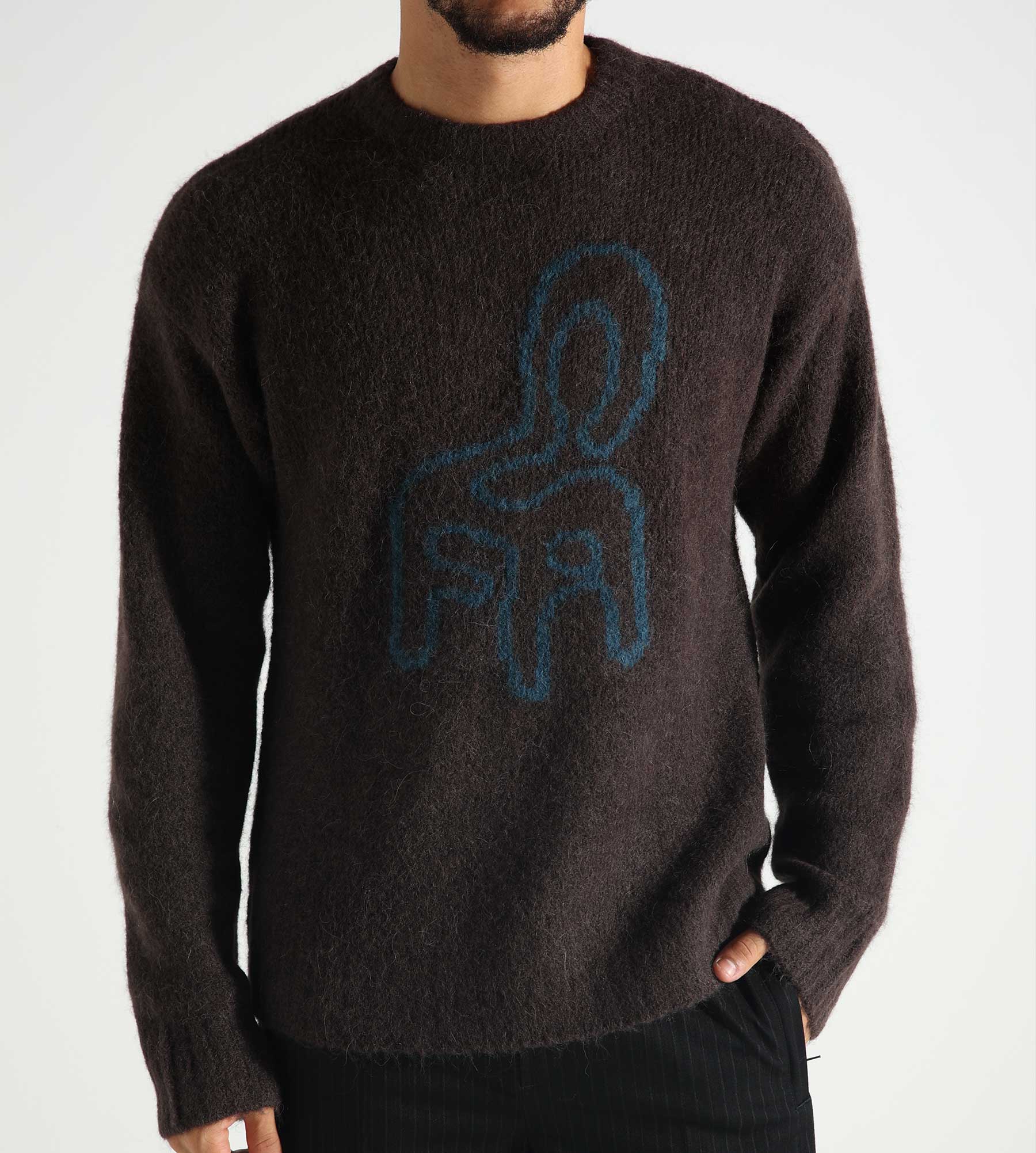 OLAF Chair Logo Crewneck Knit Brown