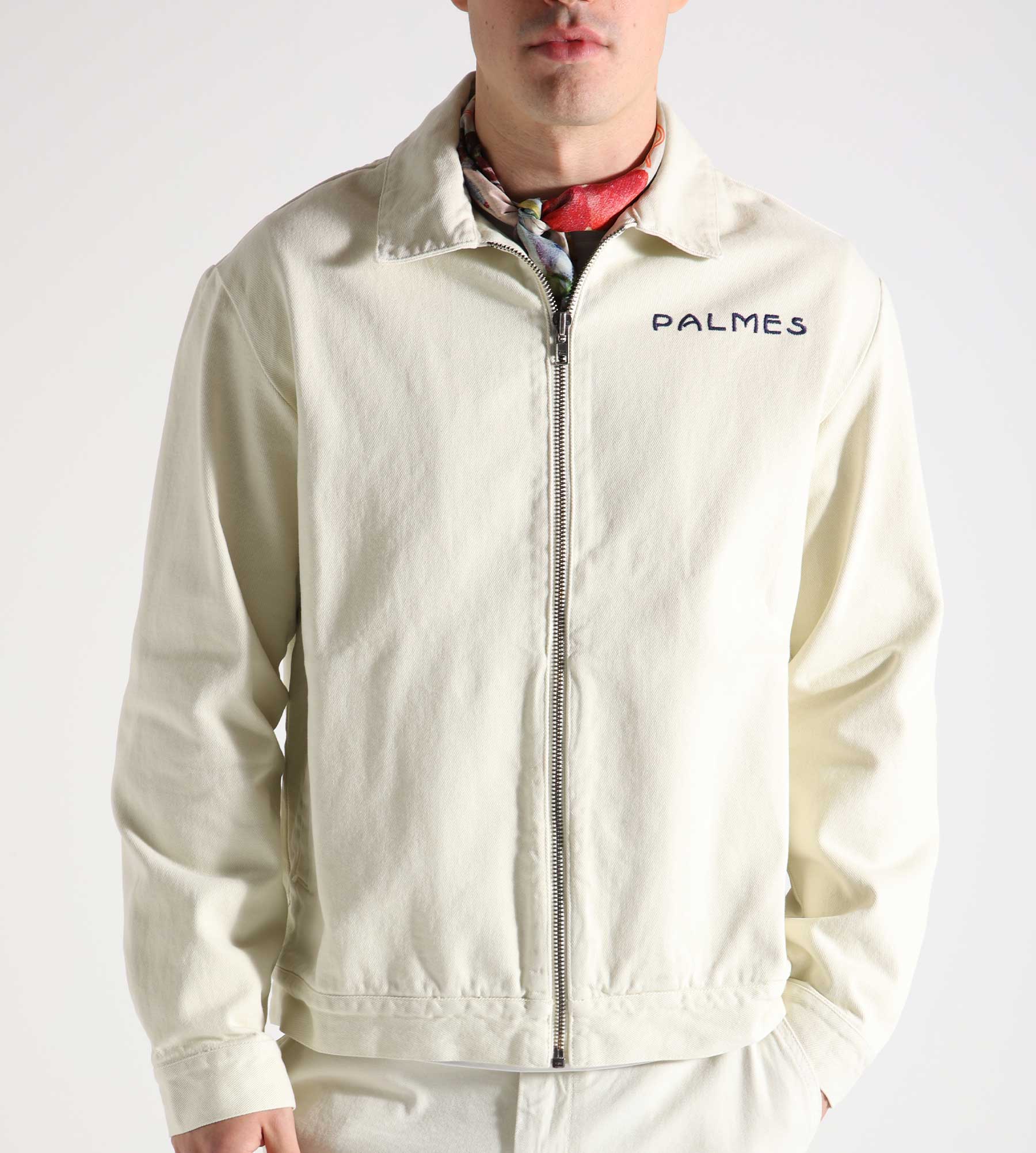 Palmes Tower Zip Jacket Cotton Twill Off-White