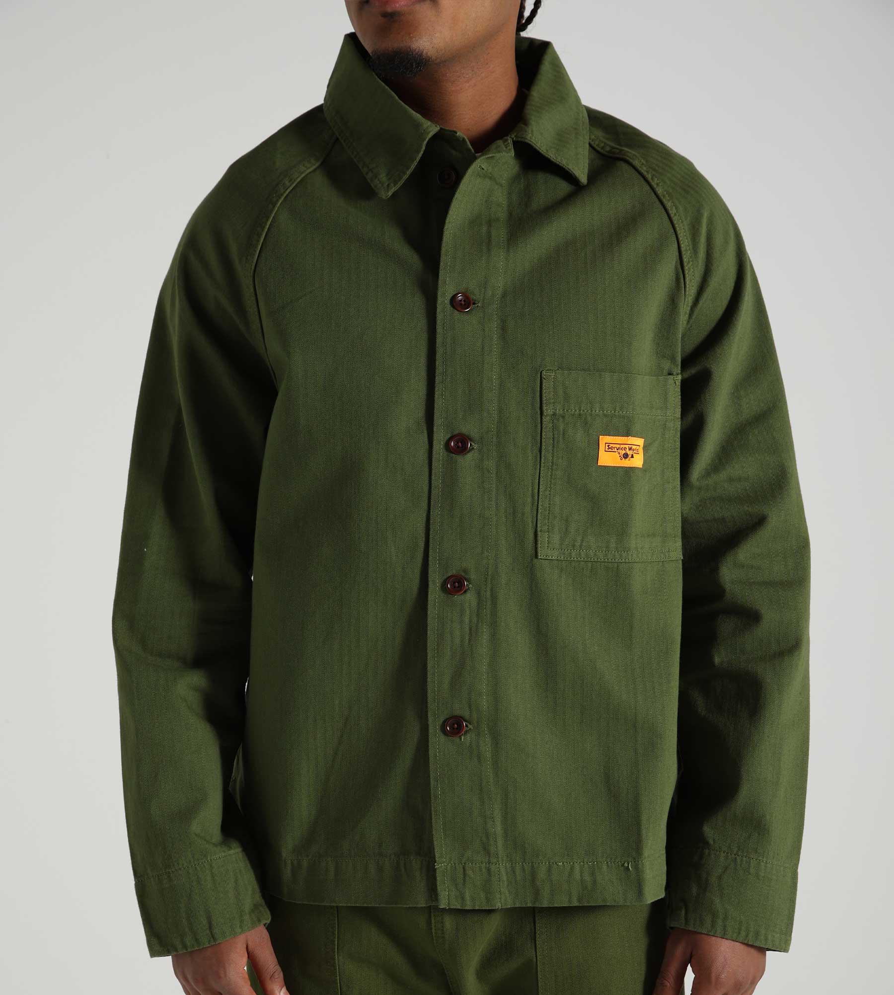 Service Works Herringbone FOH Jacket Pesto