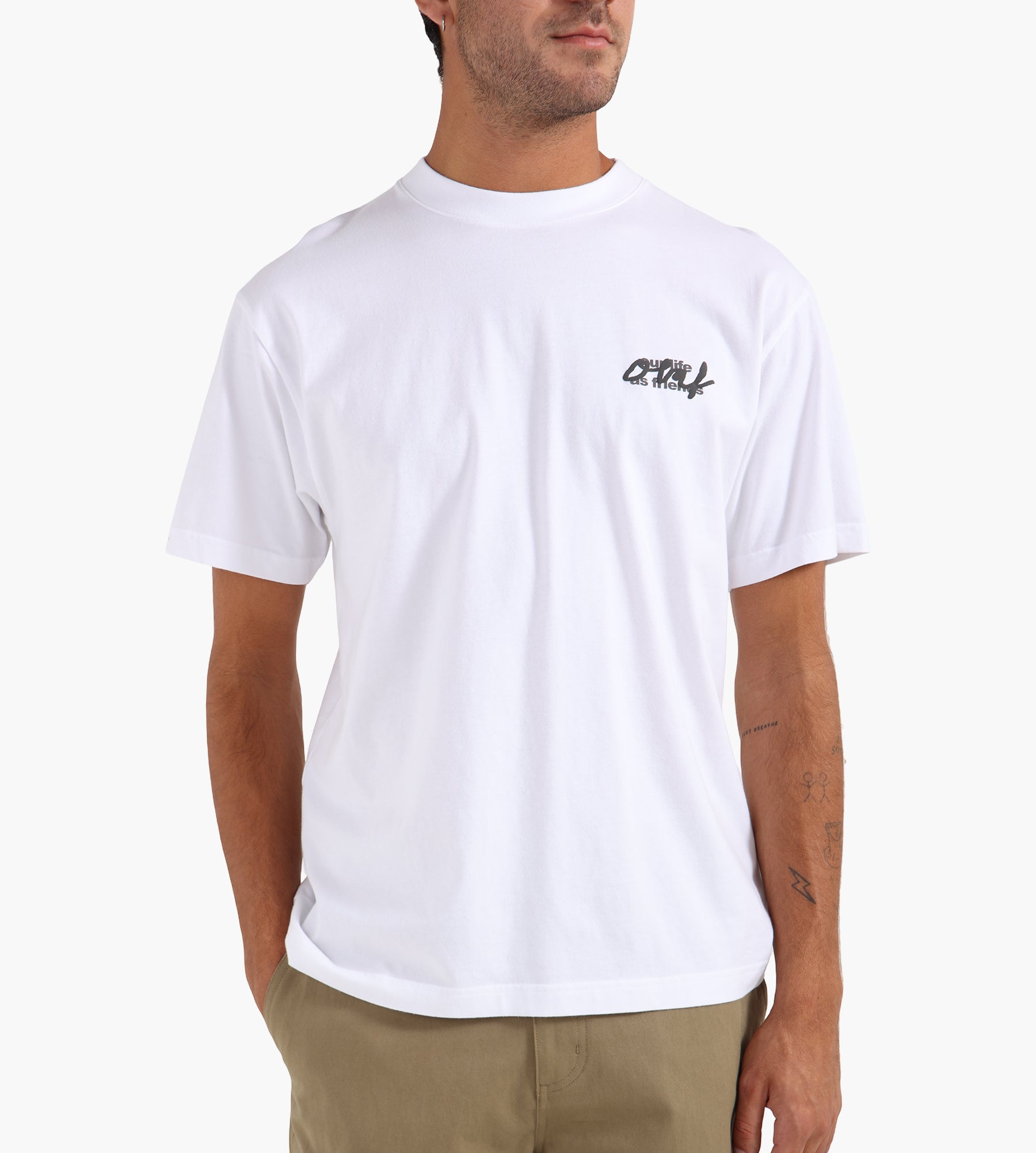 OLAF Script Graphic Tee Optical White