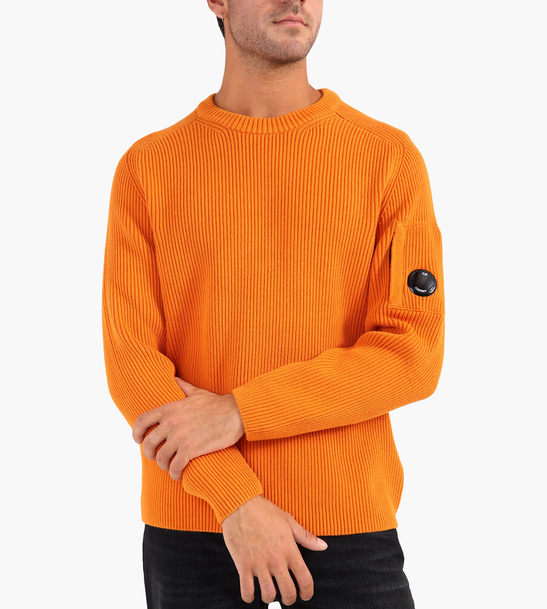 C.P. Company Full Rib Knit Crewneck Russet Orange