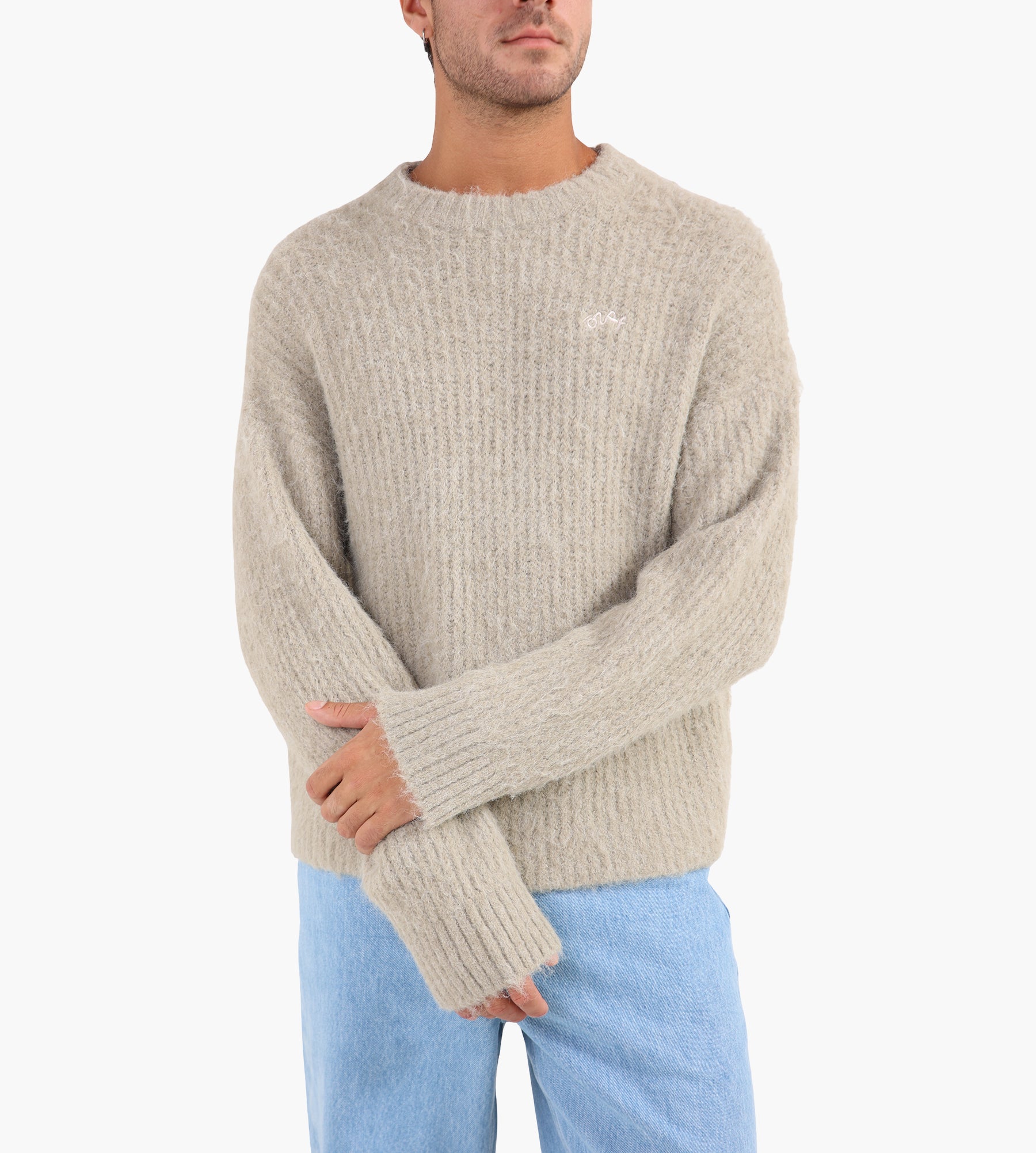 OLAF Hairy Knitted Crewneck Hemp