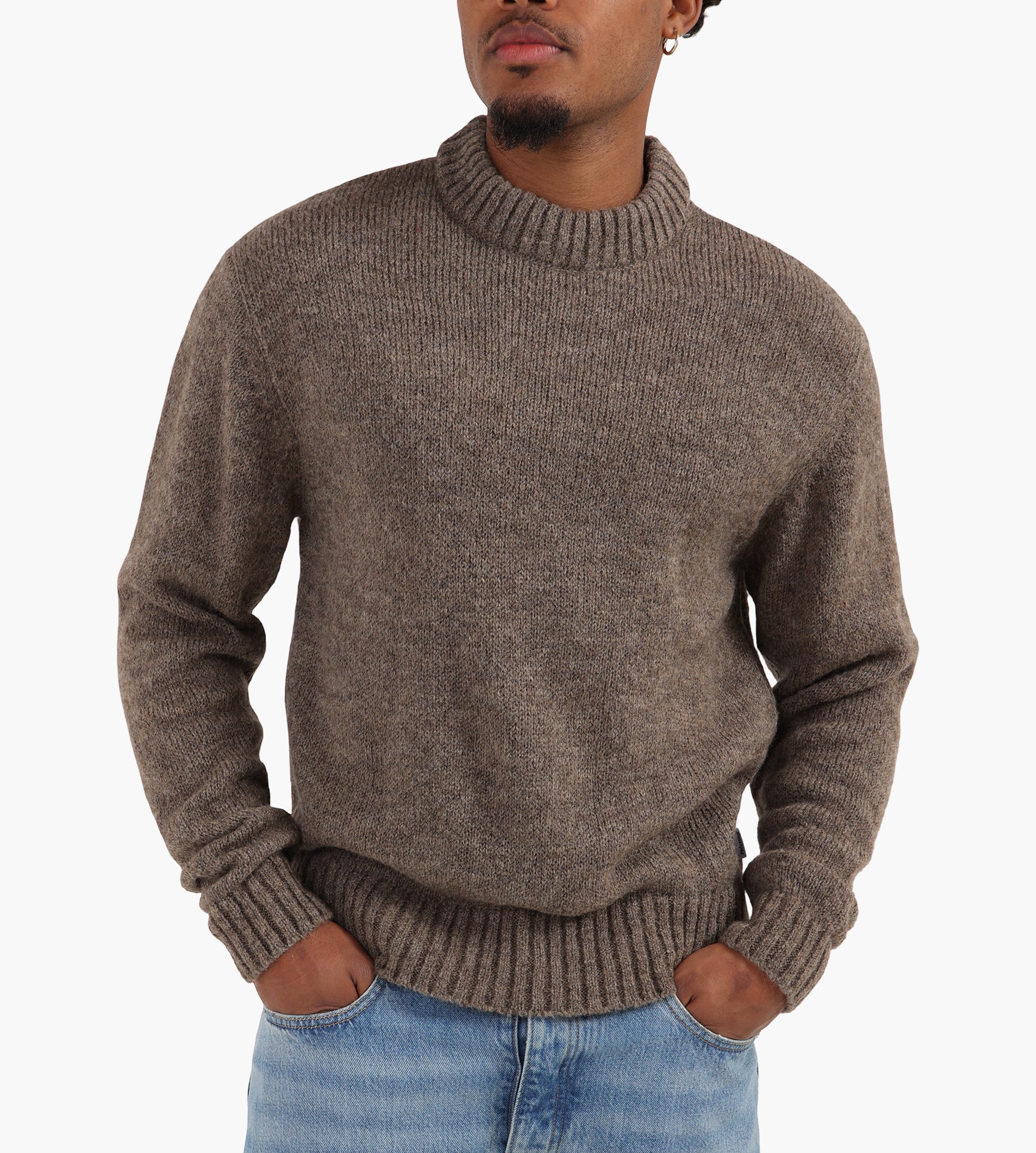 Pinkorange Brown Wool Knitted Jumper Brown