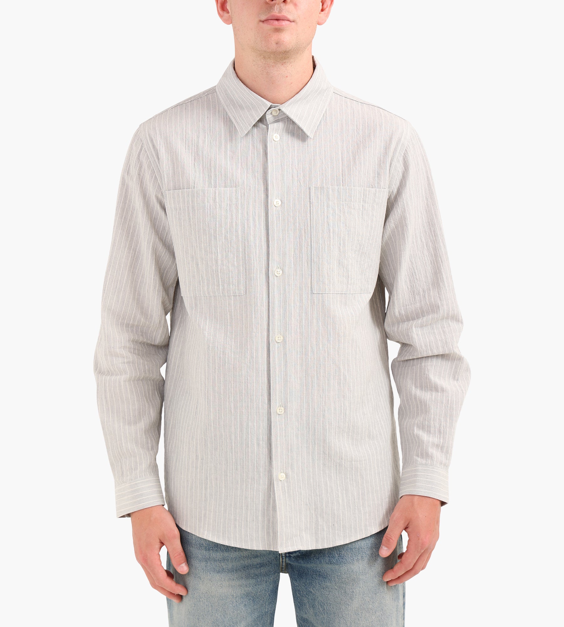 Libertine-Libertine Canyon Shirt 3617 Light Grey Pinstripe