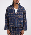 Potato Head Yin-Yang Paisley Cardigan Navy Pink Beige