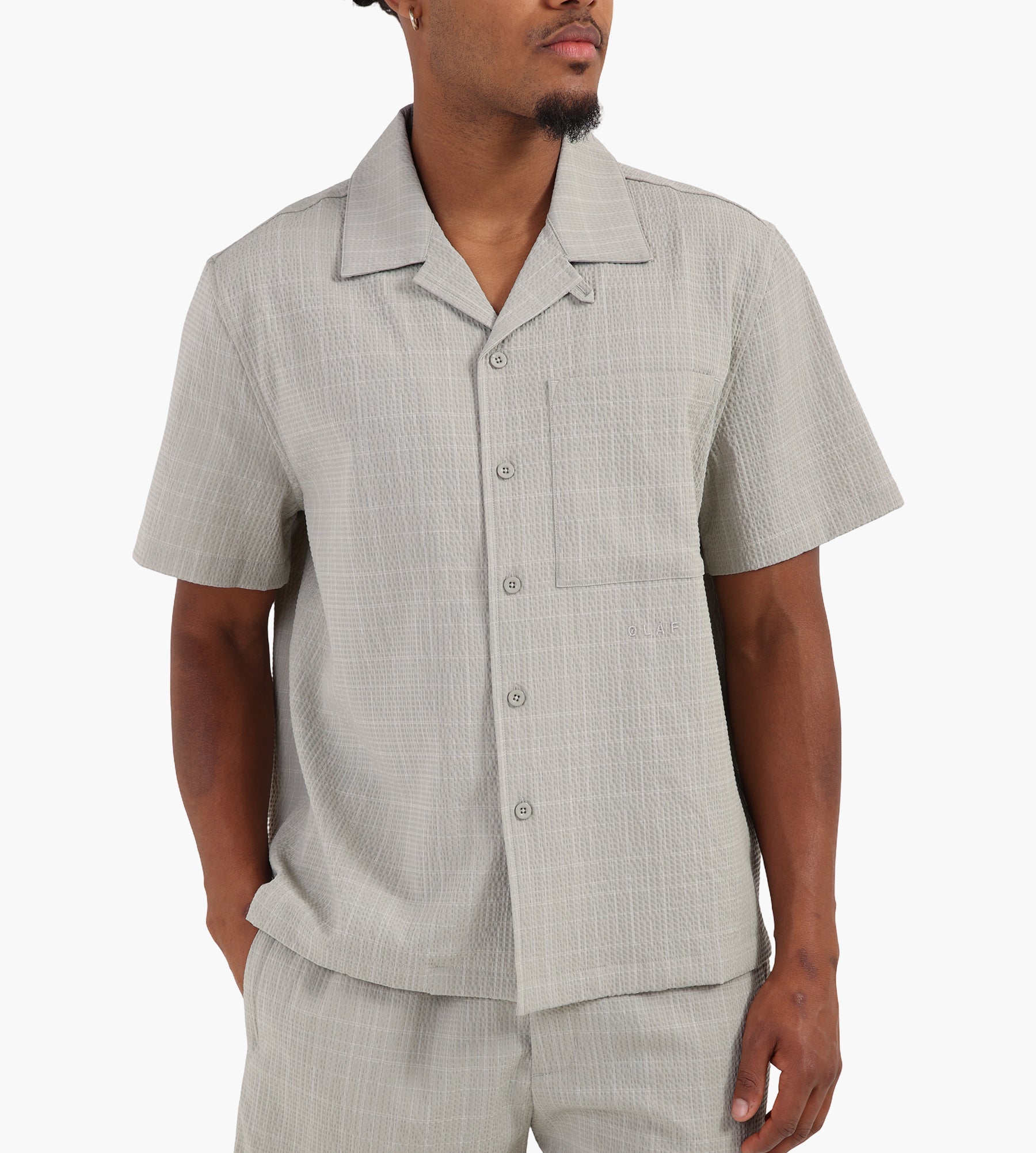 OLAF Fine Check Camp Shirt Light Sage