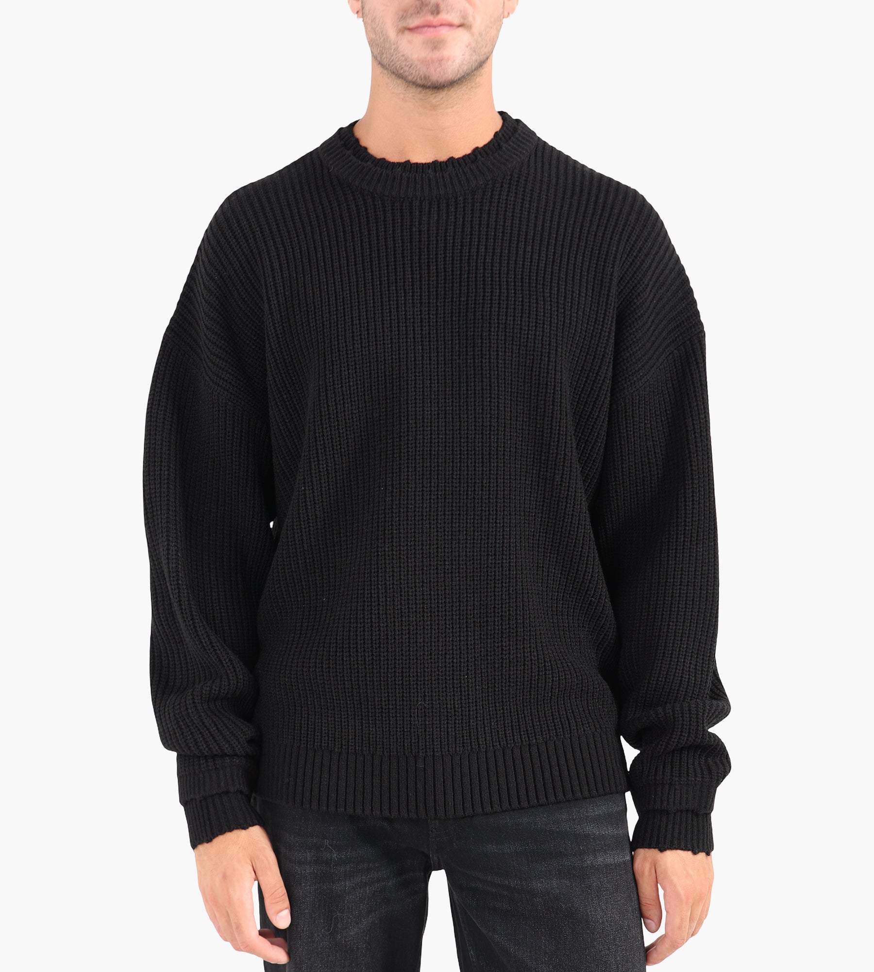 New Amsterdam Surf Association Logo Knit Raw Edge Black White