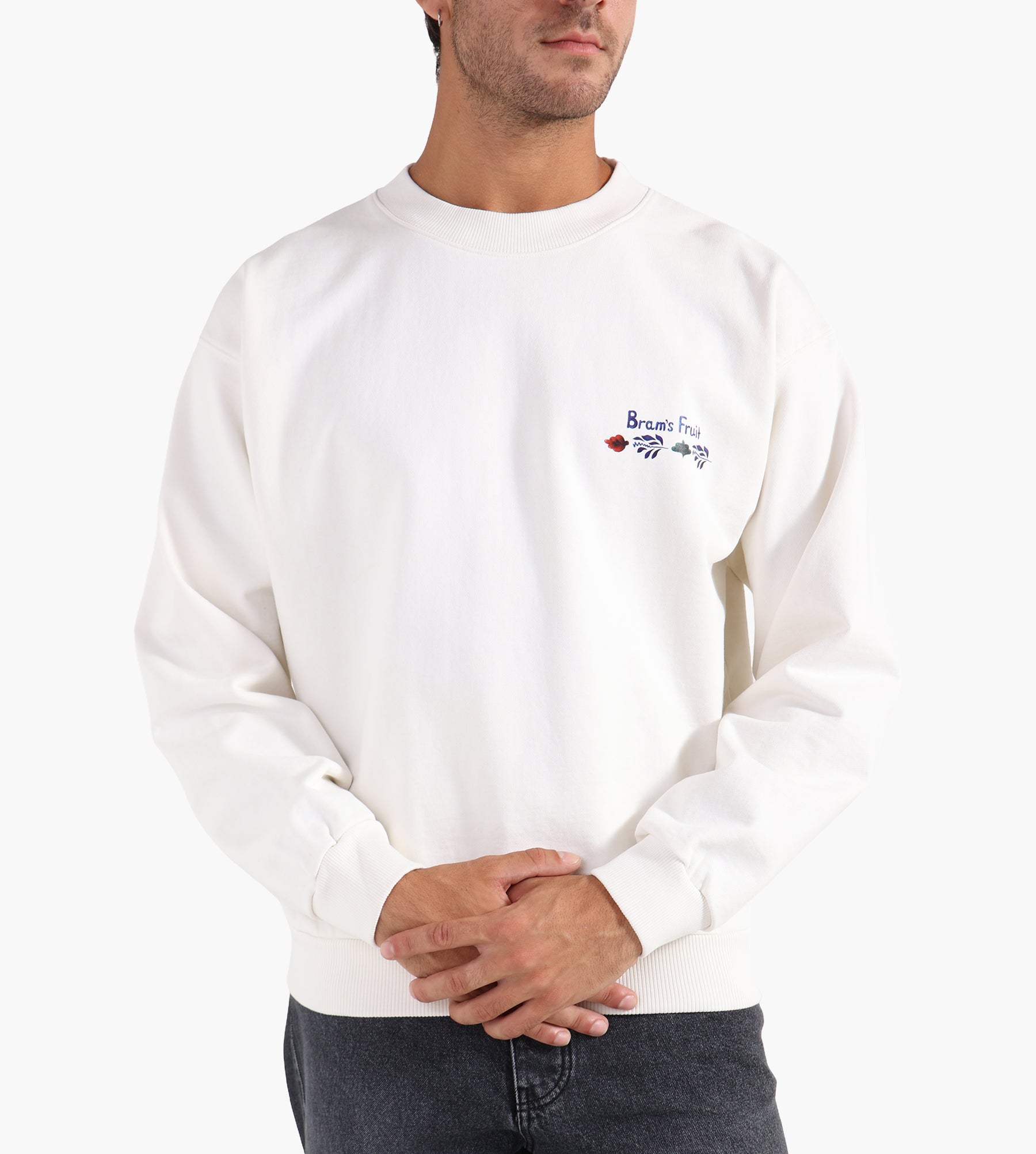 Bram's Fruit Flora Crewneck Solid Beige